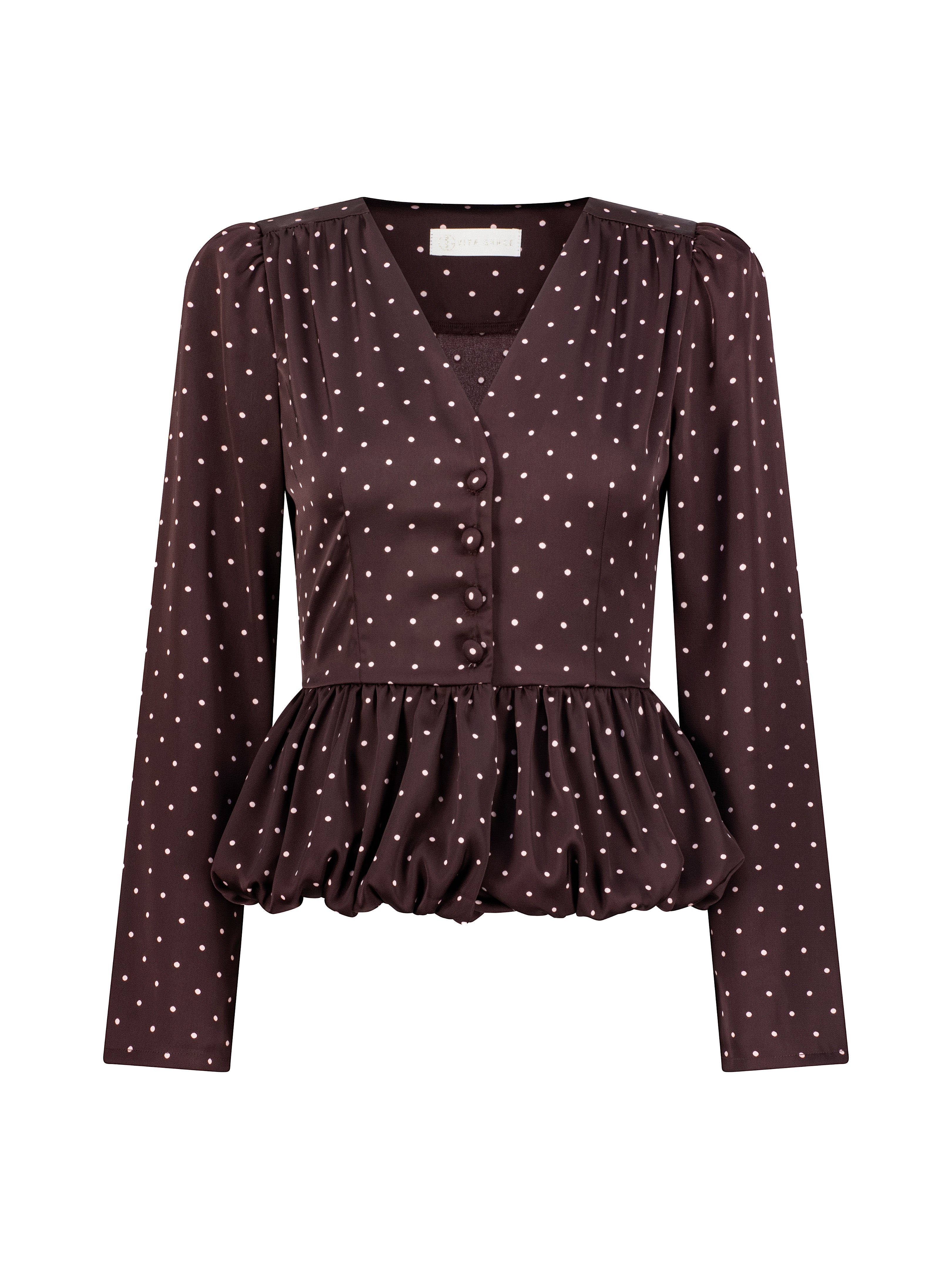 Alexandra Polka Blouse | Merlot