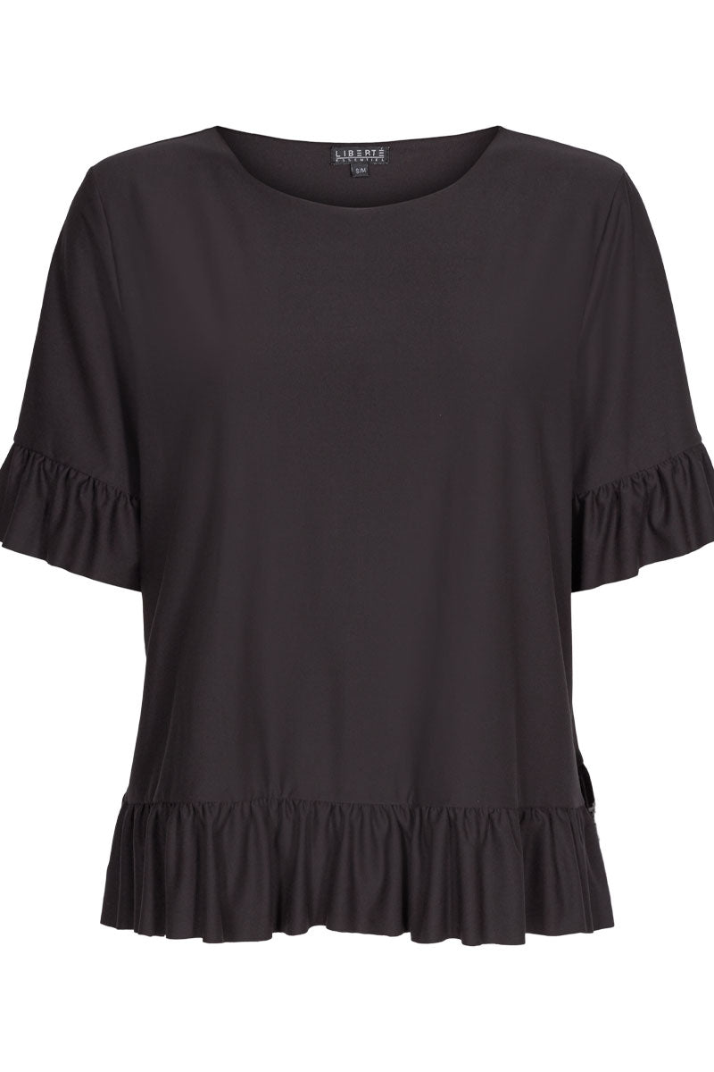 Alma Frill T-shirt | Sort | T-shirt fra Liberté Essentiel