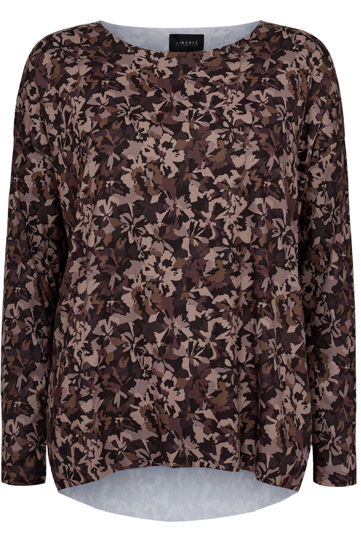 Alma Ls Top | Brown Camo Flower | Bluse fra Liberté