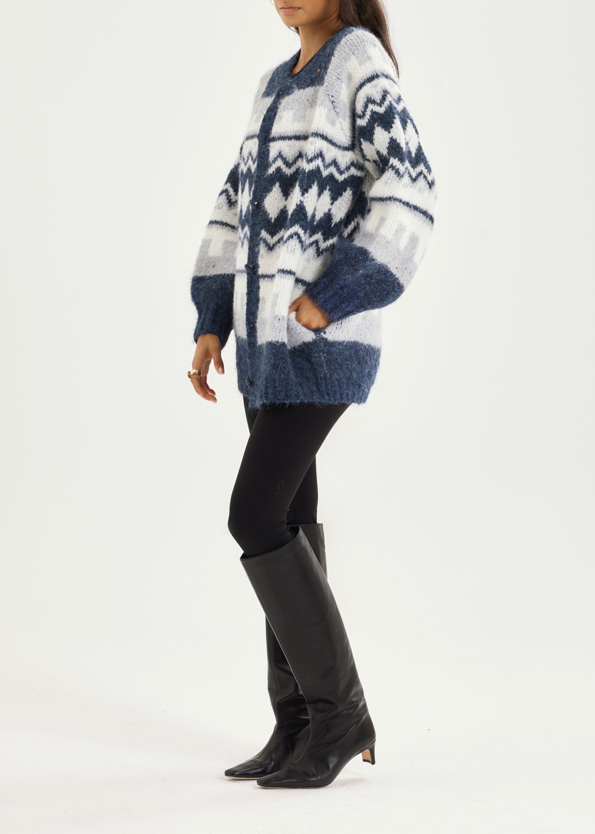 Aspen Fairisle Cosy Cardigan | Dreamy Blue