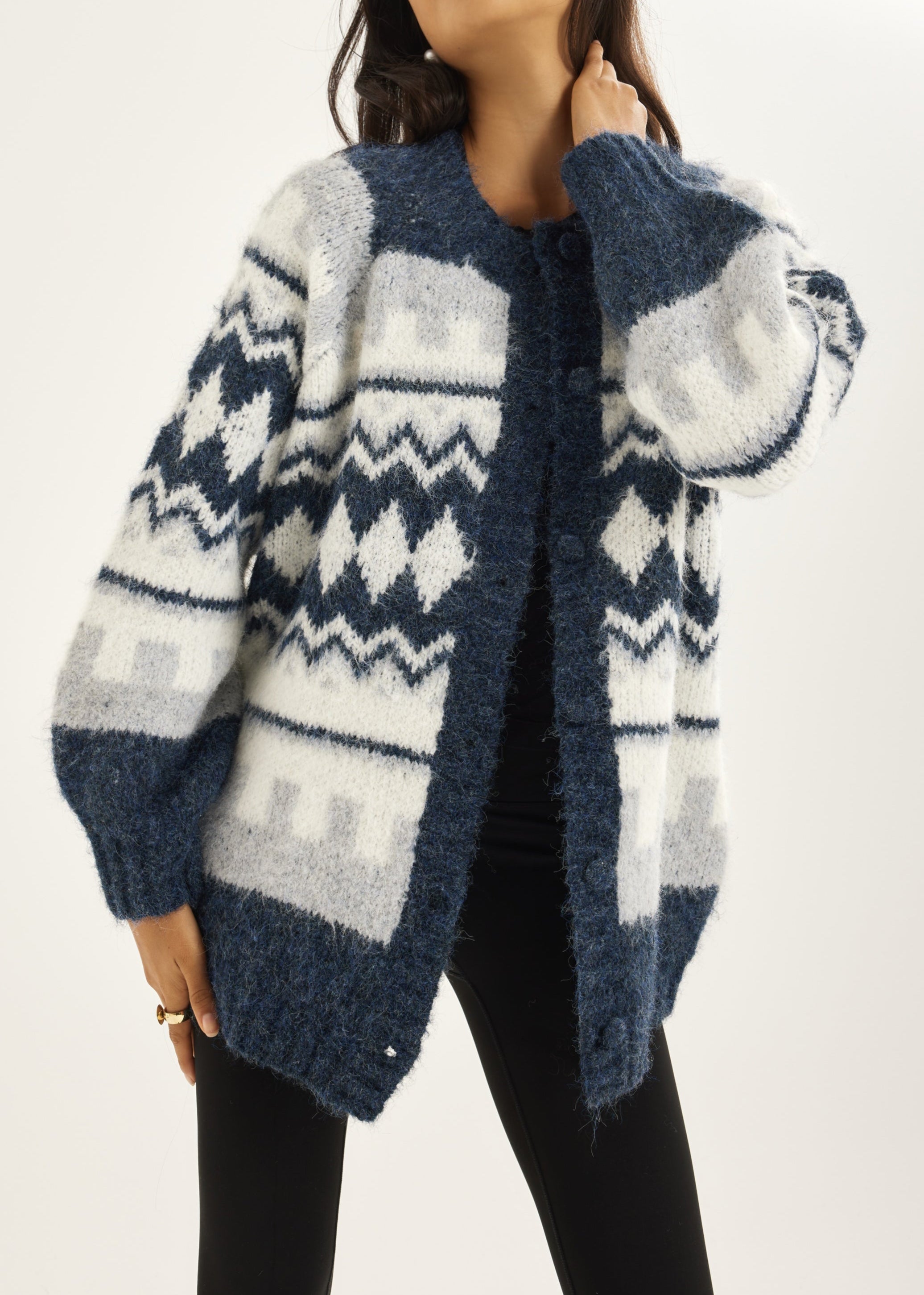 Aspen Fairisle Cosy Cardigan | Dreamy Blue