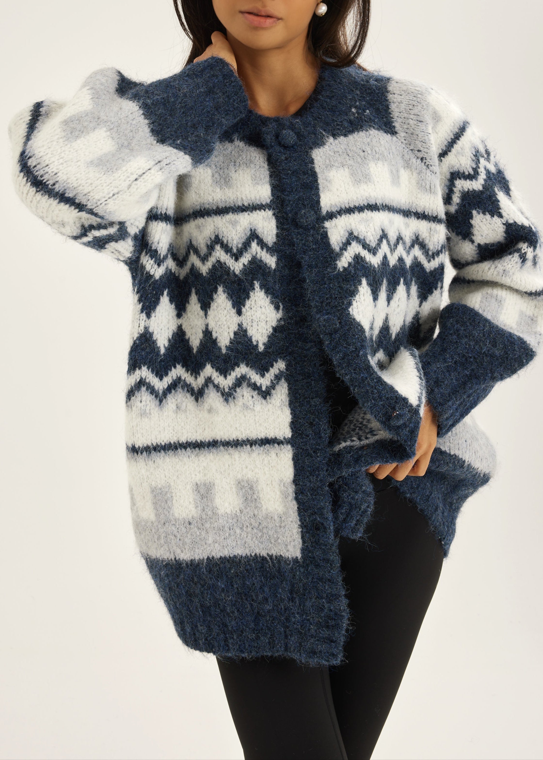 Aspen Fairisle Cosy Cardigan | Dreamy Blue