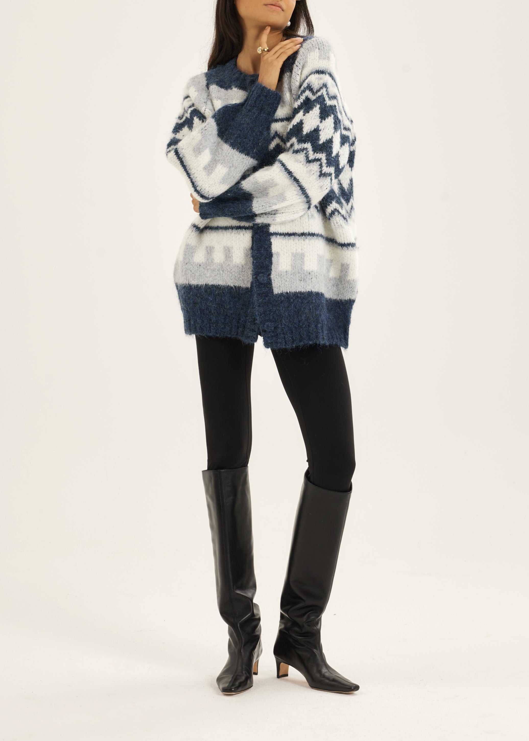 Aspen Fairisle Cosy Cardigan | Dreamy Blue