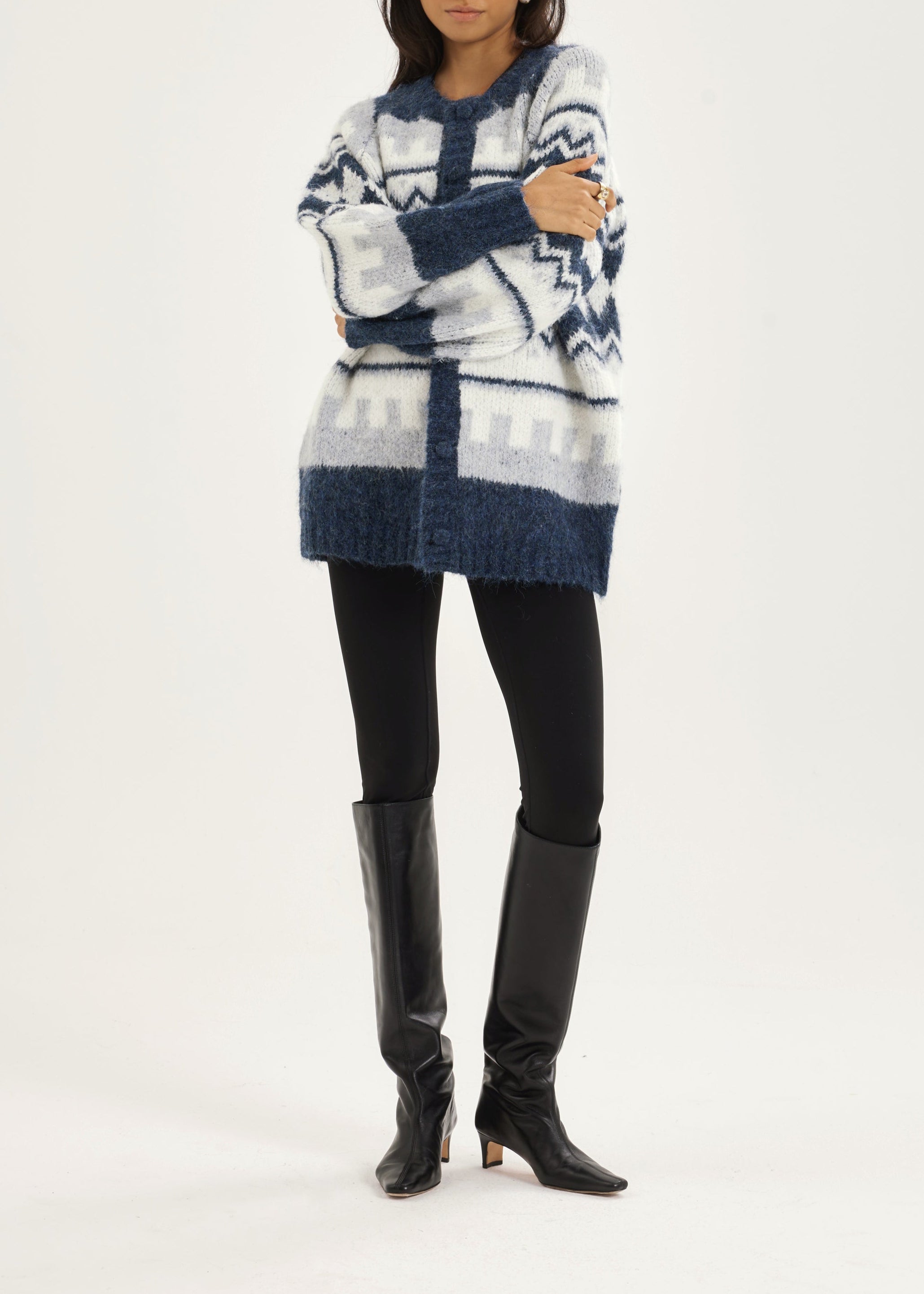 Aspen Fairisle Cosy Cardigan | Dreamy Blue