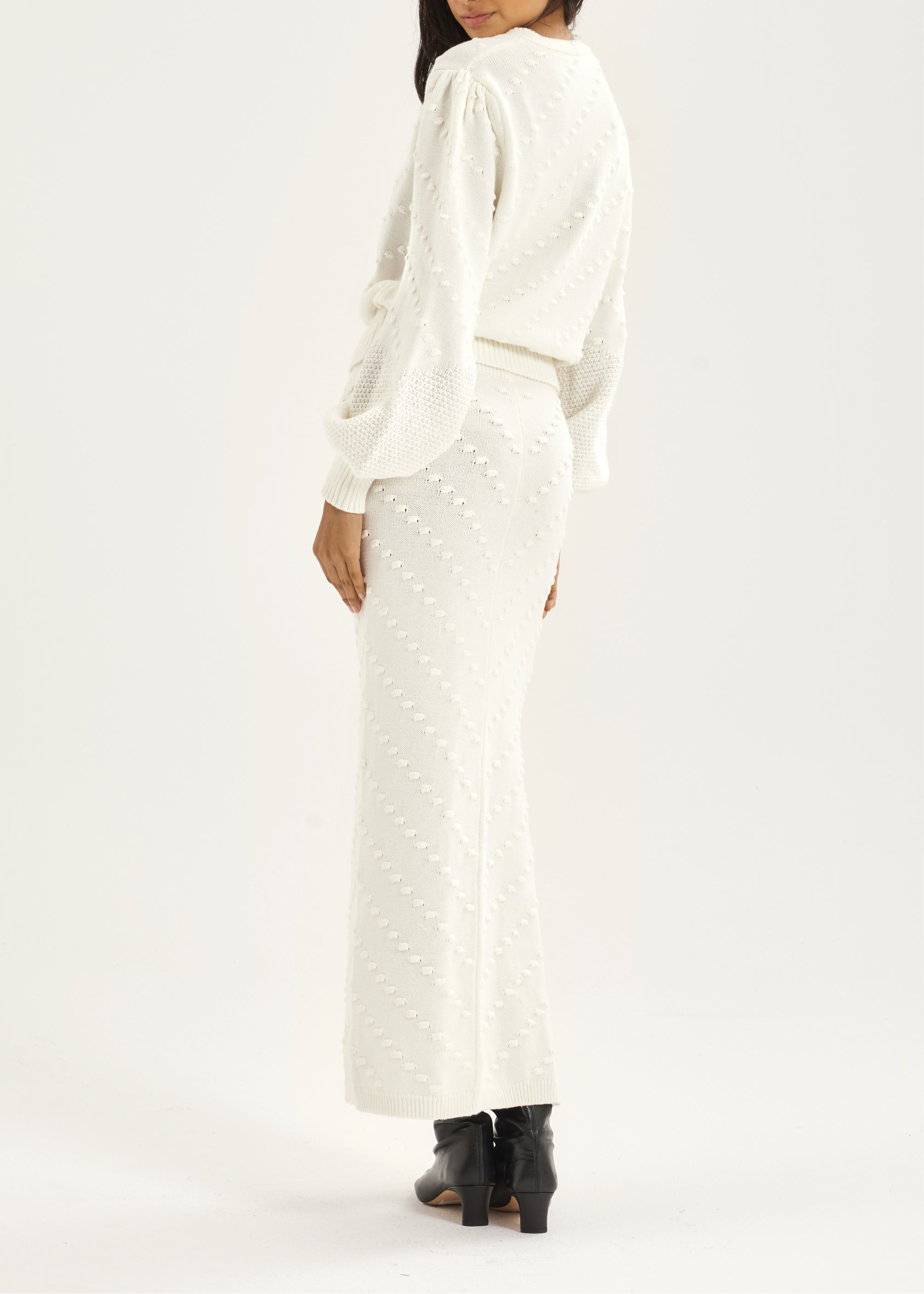 Freya Textured Cotton Skirt | Ivory