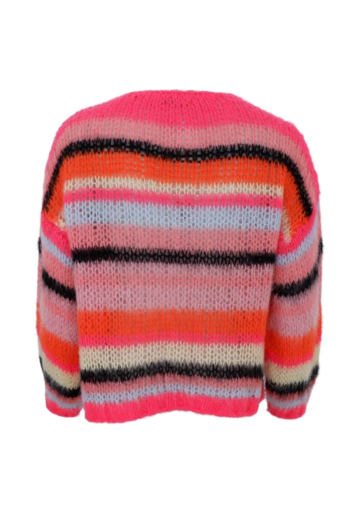 Adelin Multi Striped Cardigan | Bright Pink | Strik fra Black Colour