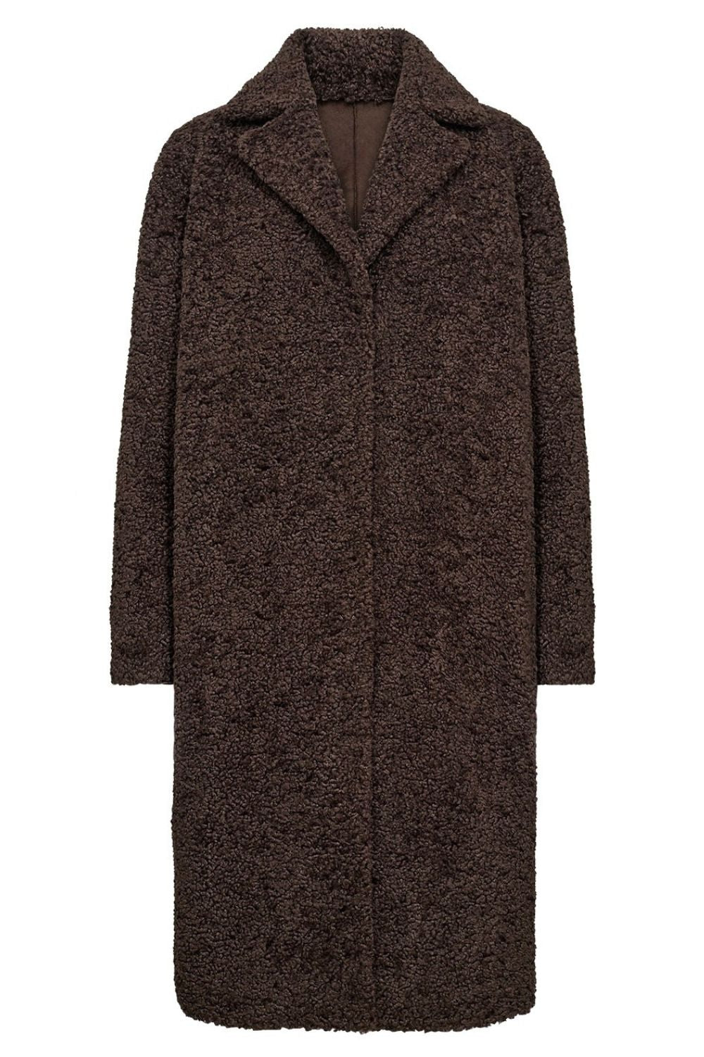 Addy FF Long Teddy Coat | Brun | Frakke fra French Laundry
