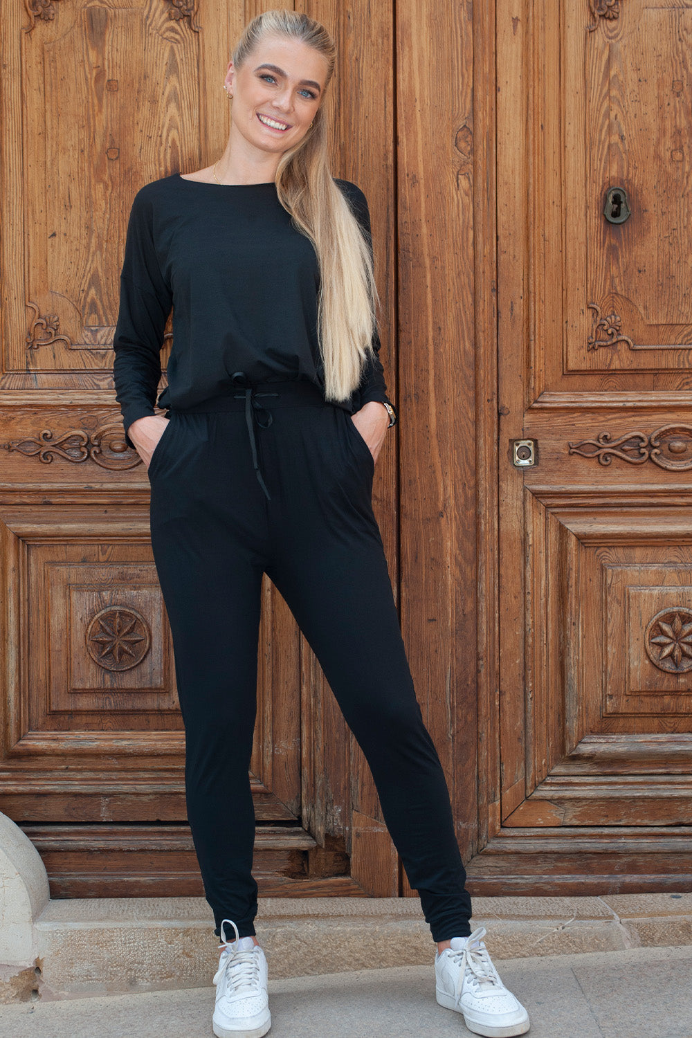 Alma Pants (Fleece) | Black | Fleece løse bukser fra Liberté