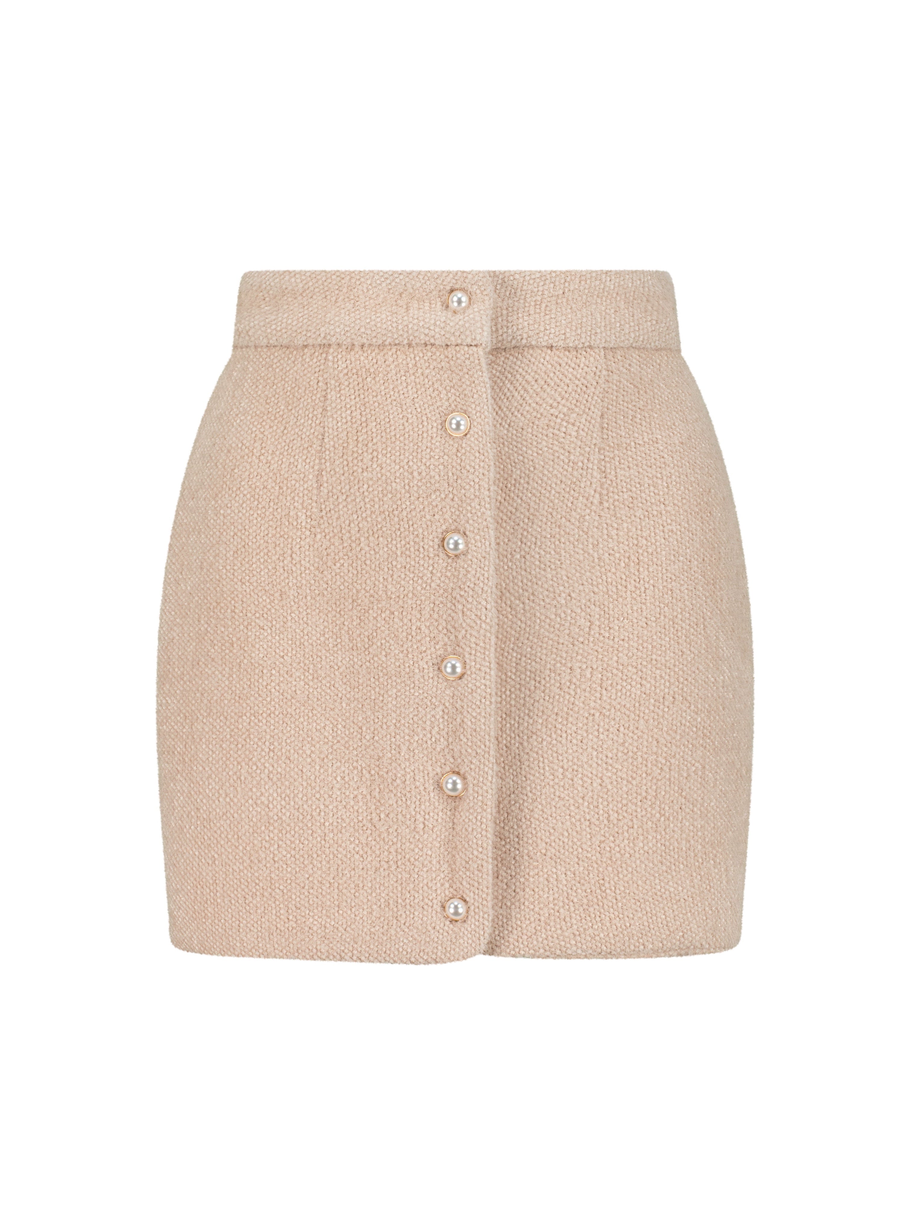 Eyla Plush Pearl Button Luxe Skirt | Powder Blush