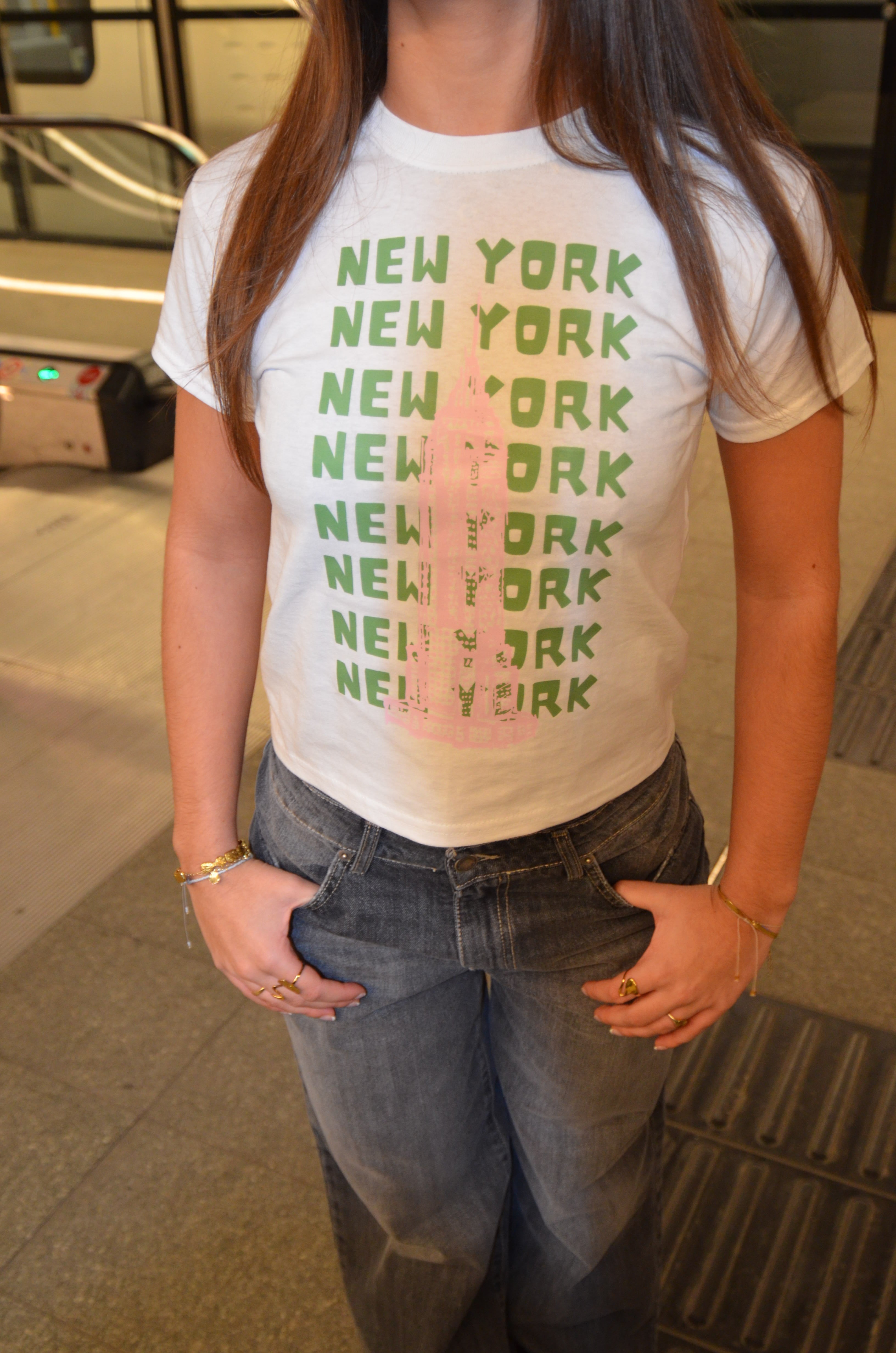 "Empire New york" baby tee - white