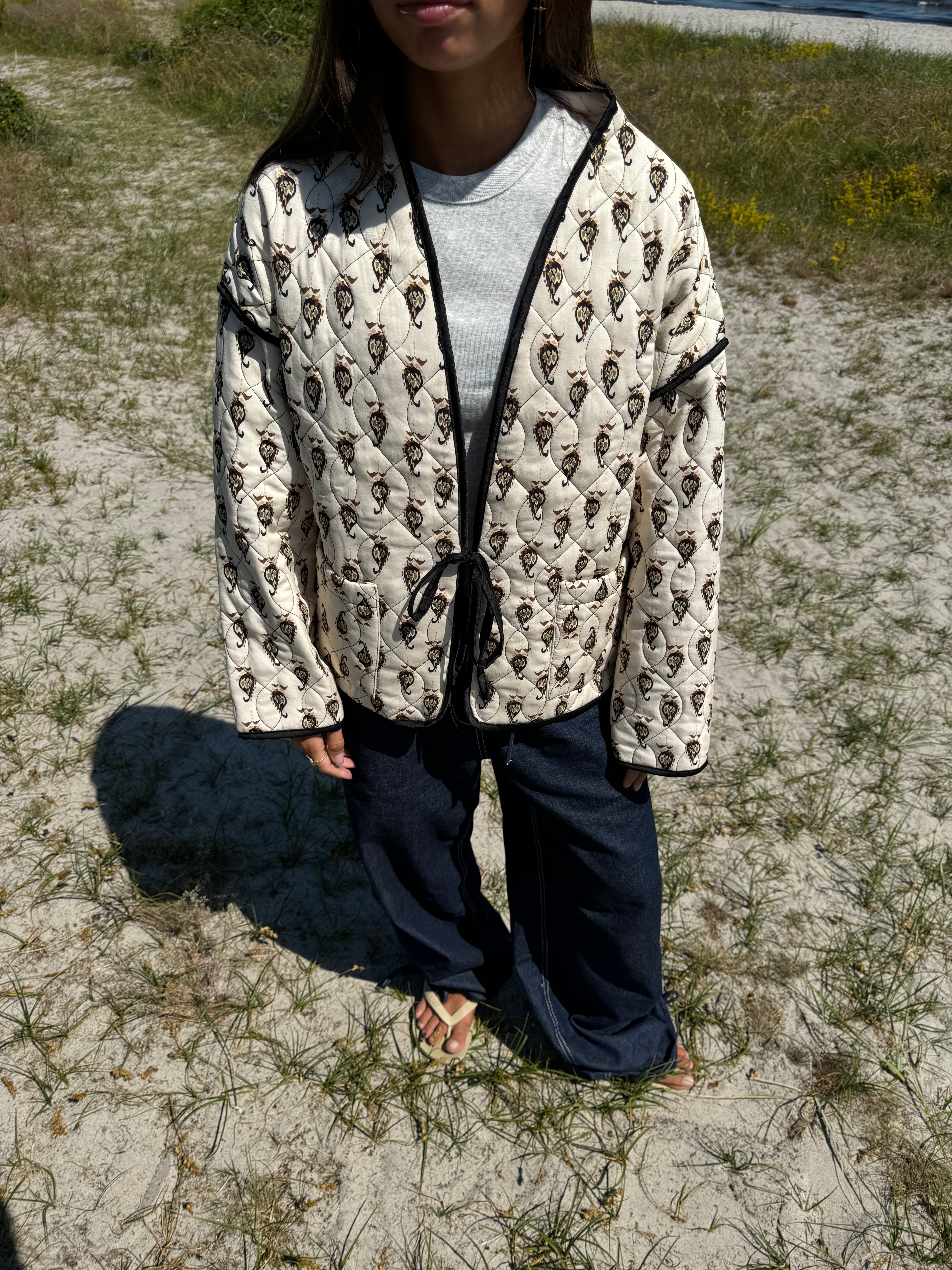 Alisa patterned quilted jacket - Beige