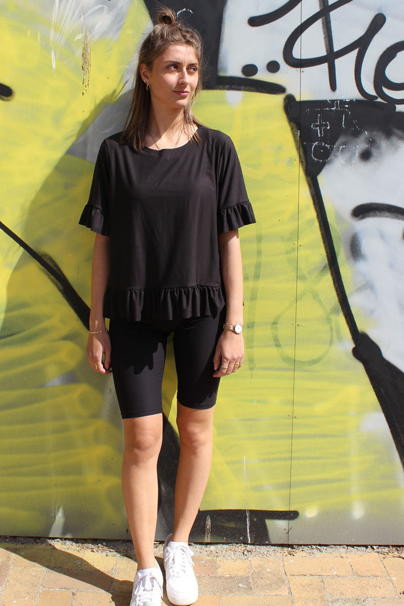 Alma Frill T-shirt | Sort | T-shirt fra Liberté Essentiel
