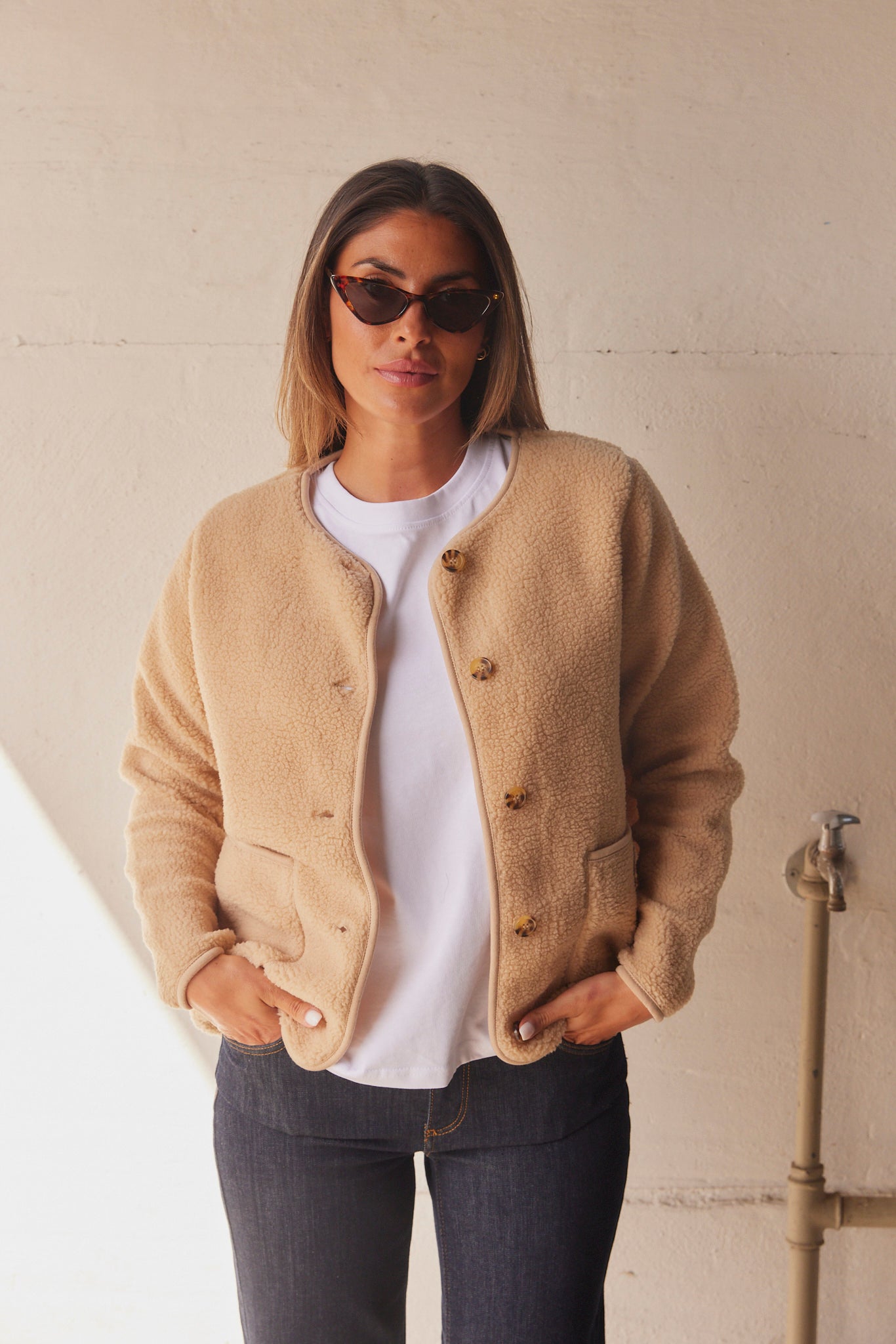 Ada Teddy Jacket | Sand | Jakke fra French Laundry