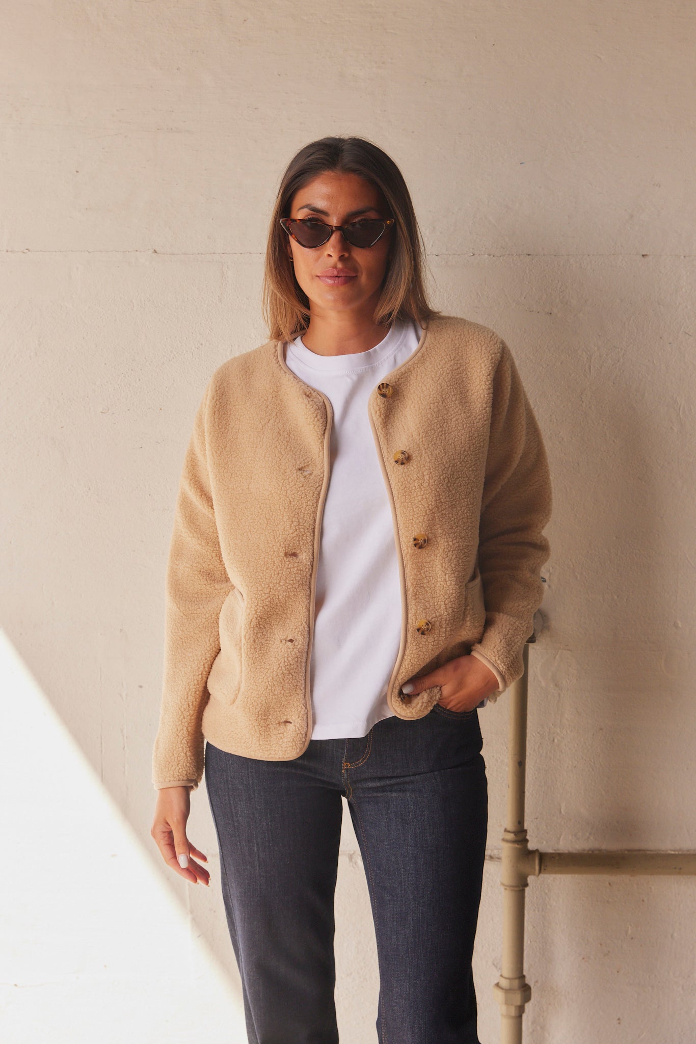 Ada Teddy Jacket | Sand | Jakke fra French Laundry