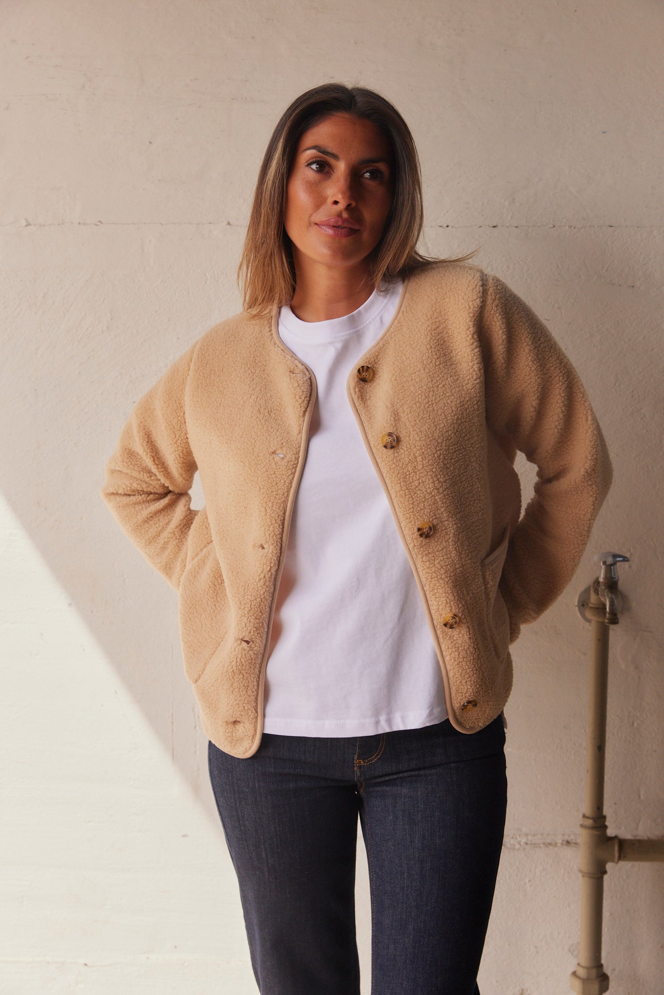 Ada Teddy Jacket | Sand | Jakke fra French Laundry