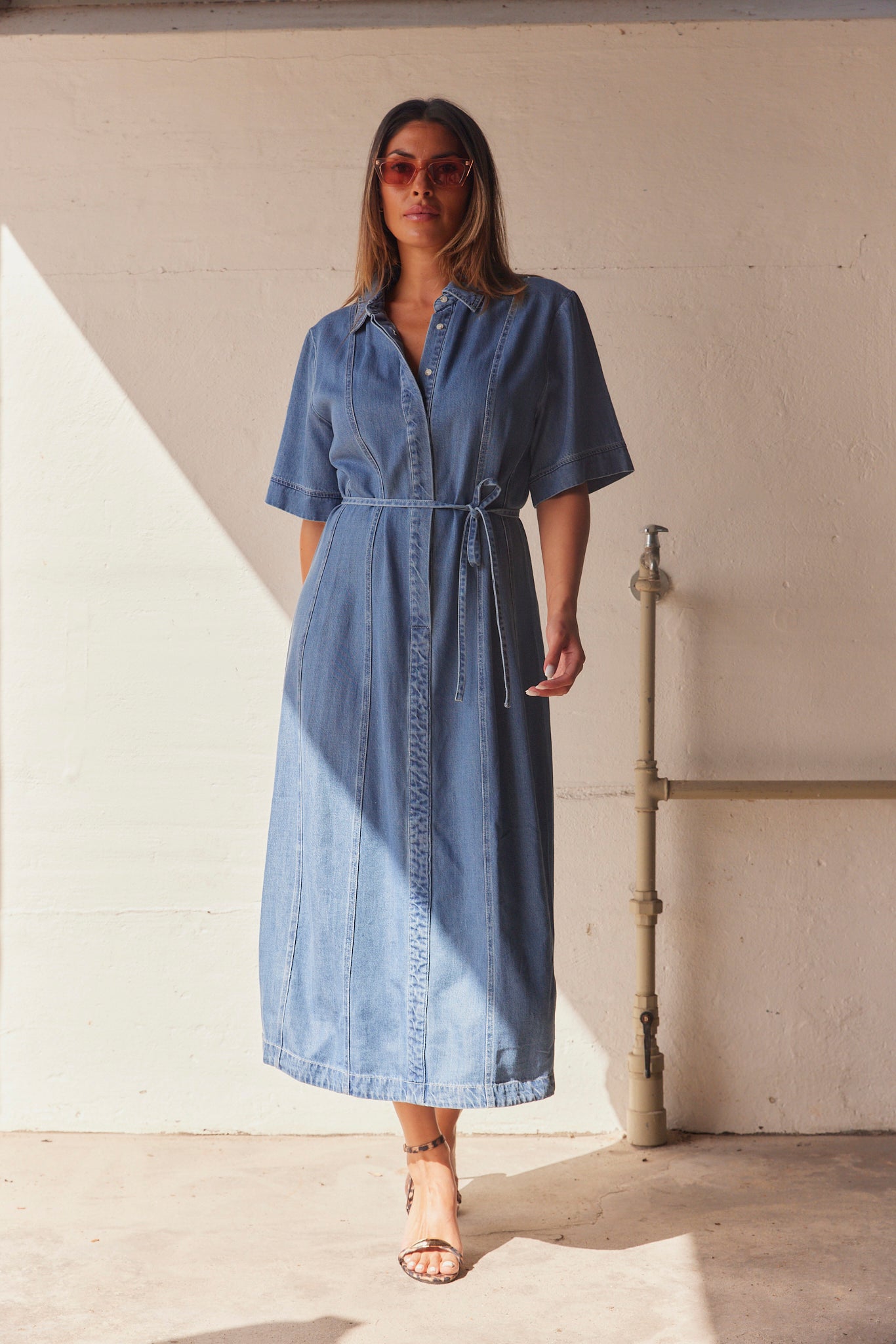 Agnes Midi Dress | Blå | Kjole fra Statebird
