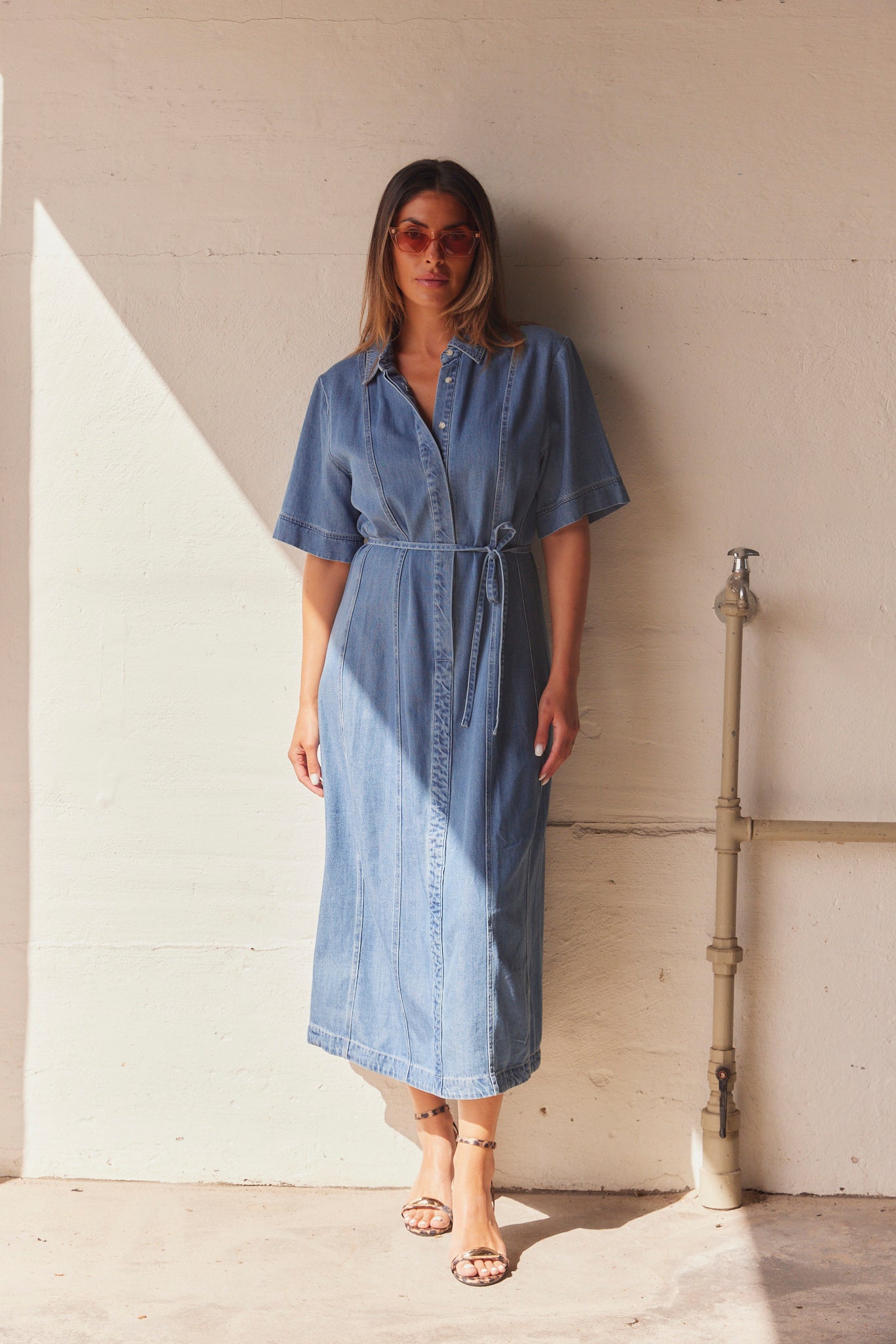 Agnes Midi Dress | Blå | Kjole fra Statebird