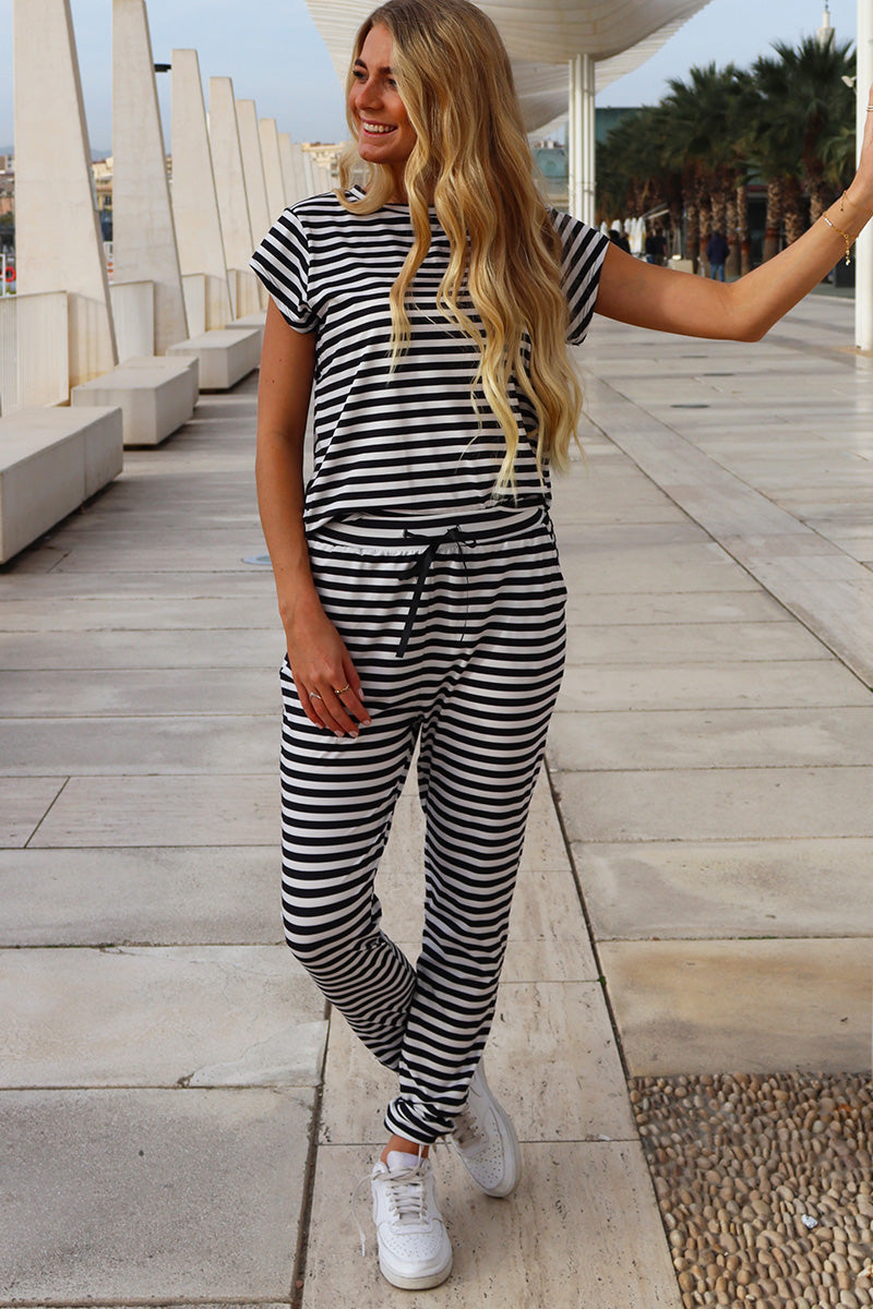 Alma Pants | Black Creme Stripe | Bukser fra Liberté