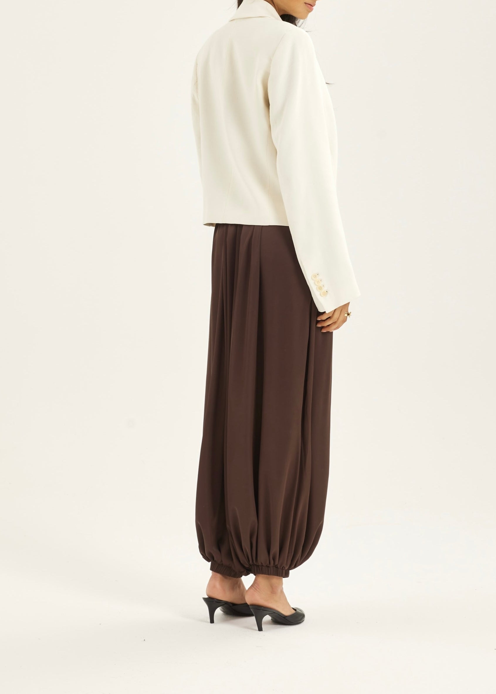 Karlie Satin Balloon Pants | Espresso