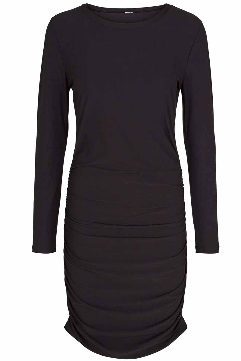 Alma Long dress | Sort | Kjole med rynker fra Liberté Essentiel