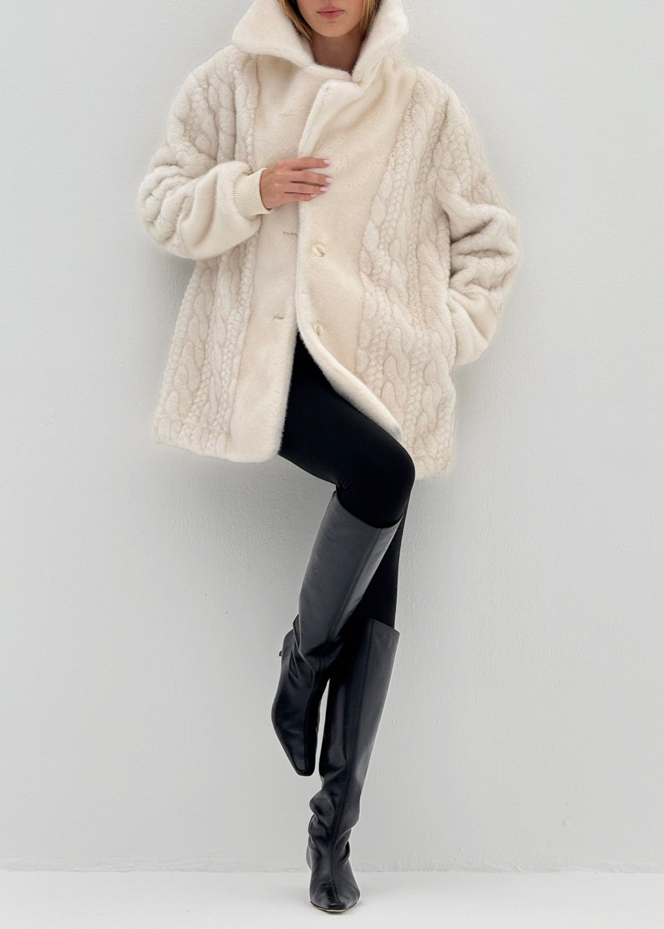 Montclair Ikonisk Pelsjakke | Vinter Latte