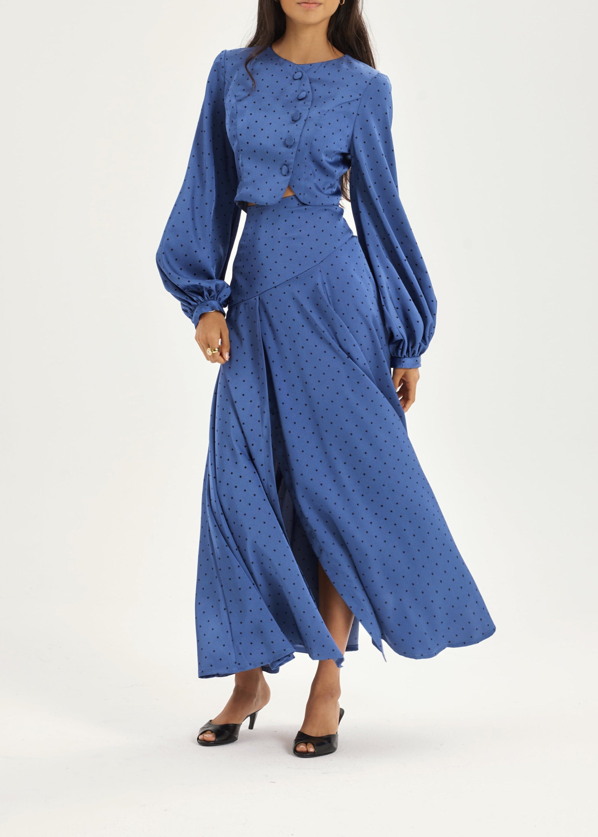 Rhona Polka Dot Dream Skirt | French Blue