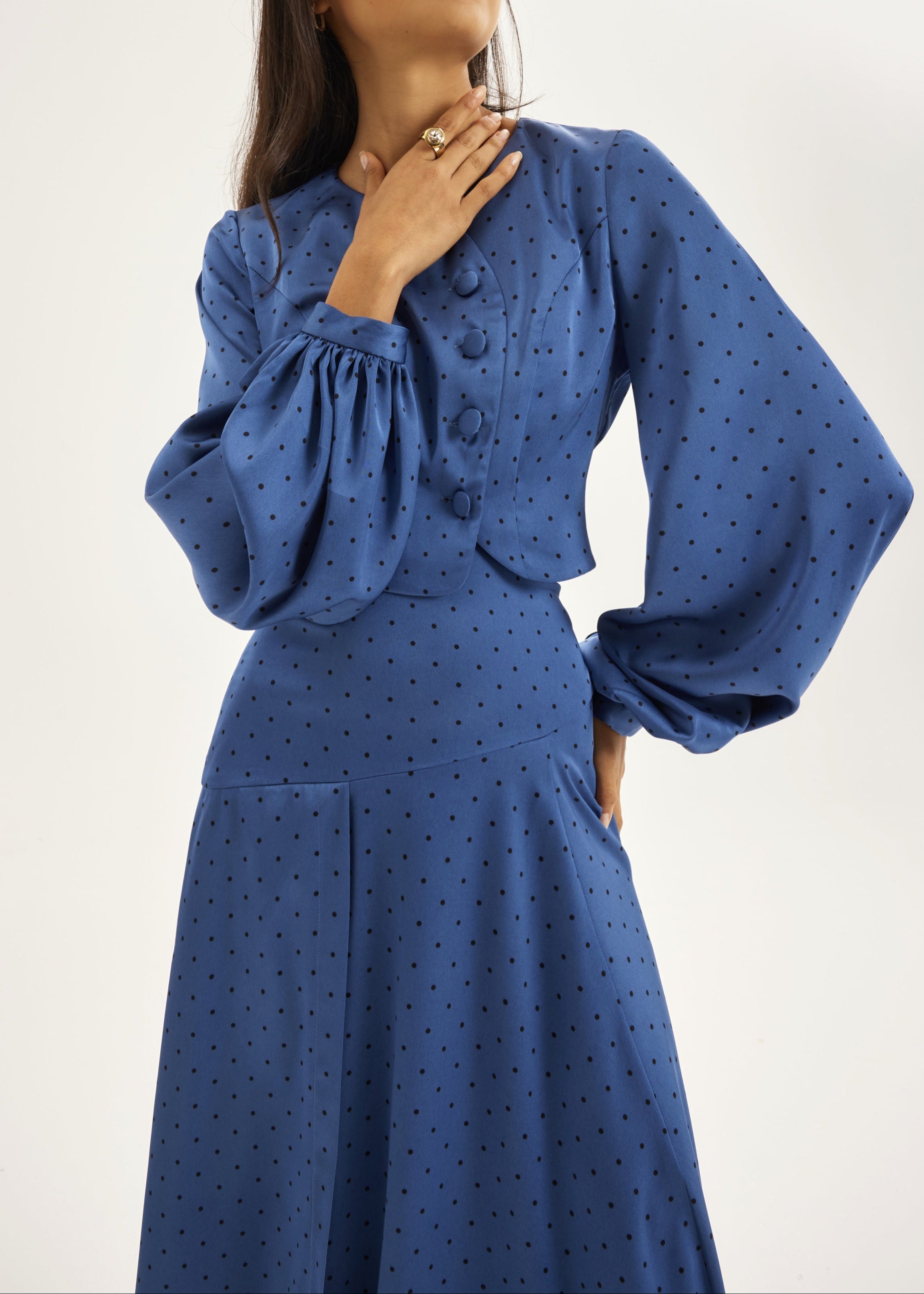 Rhona Polka Dot Blouse | French Blue