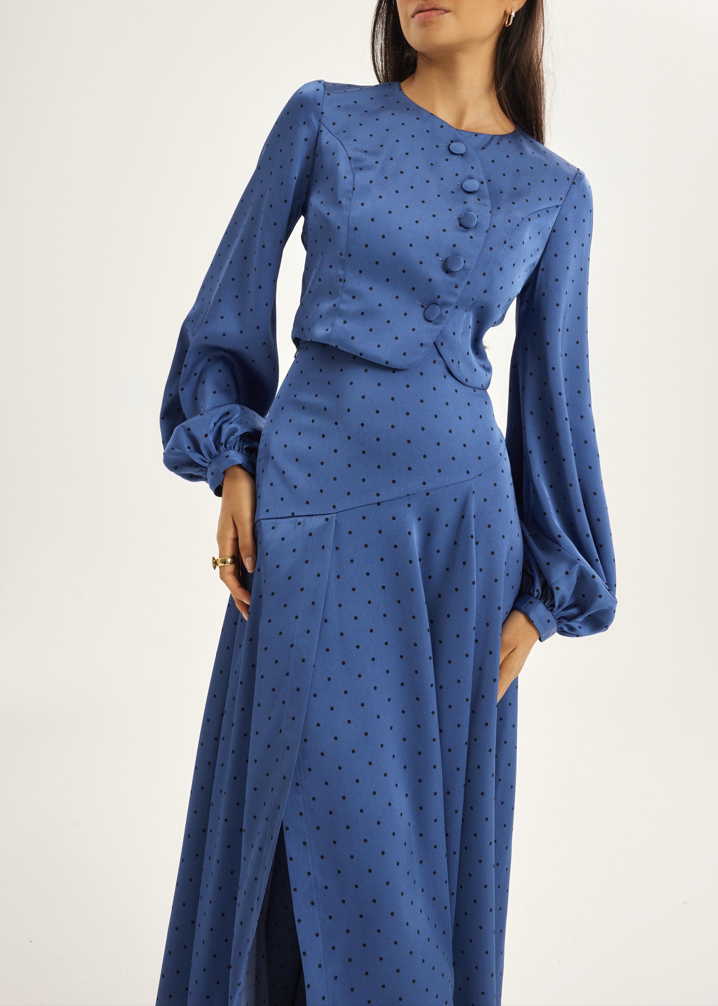 Rhona Polka Dot Blouse | French Blue