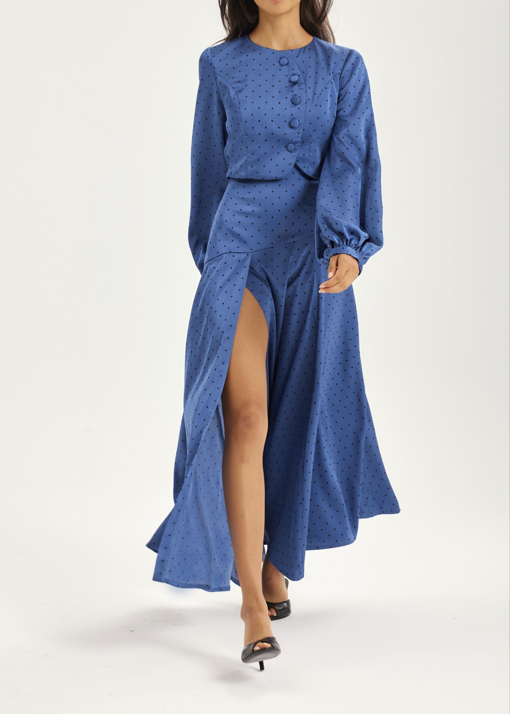 Rhona Polka Dot Dream Skirt | French Blue