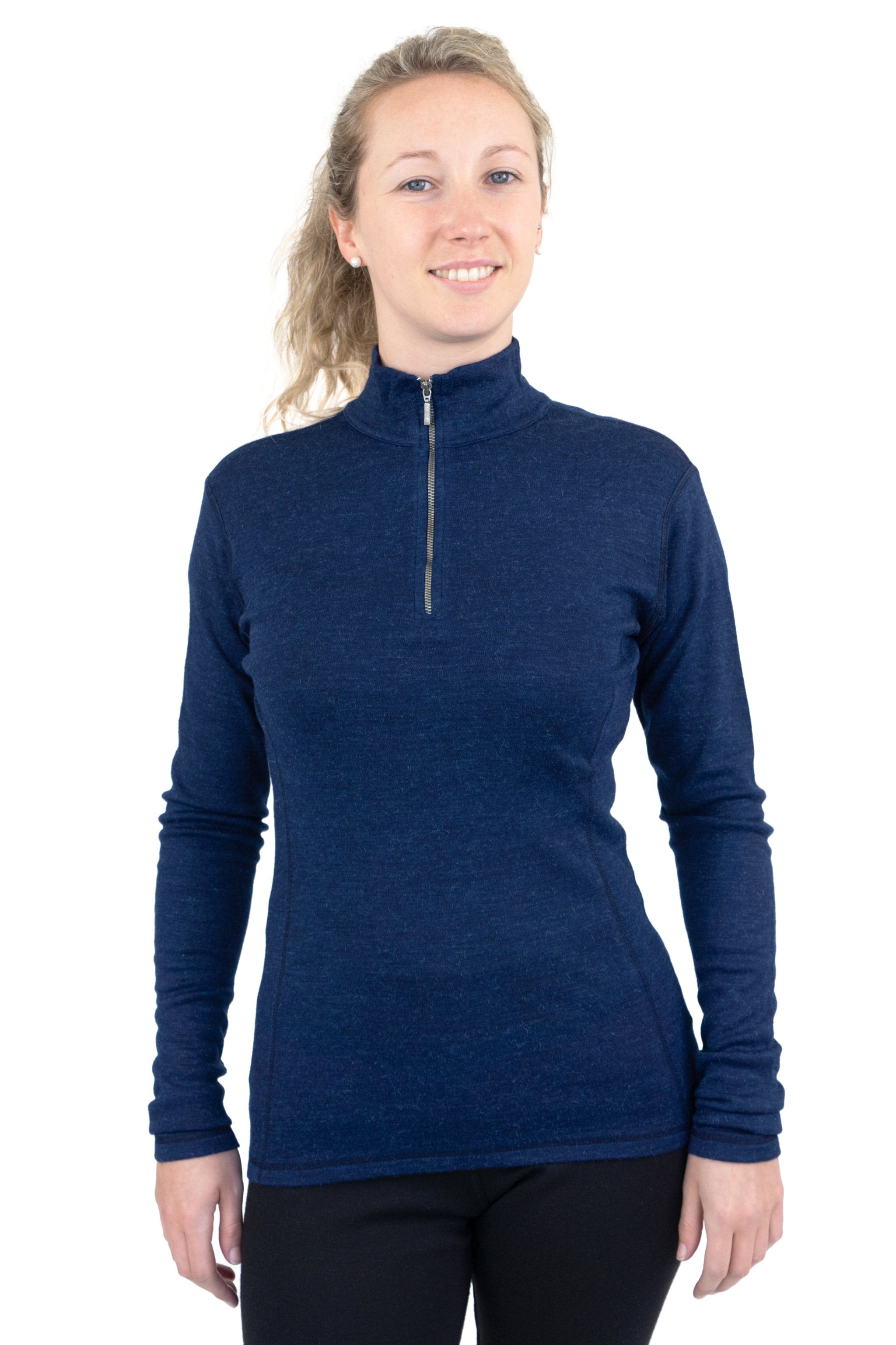Dame Alpakkaundertrøye i Ull: 300 Lightweight Half-Zip
