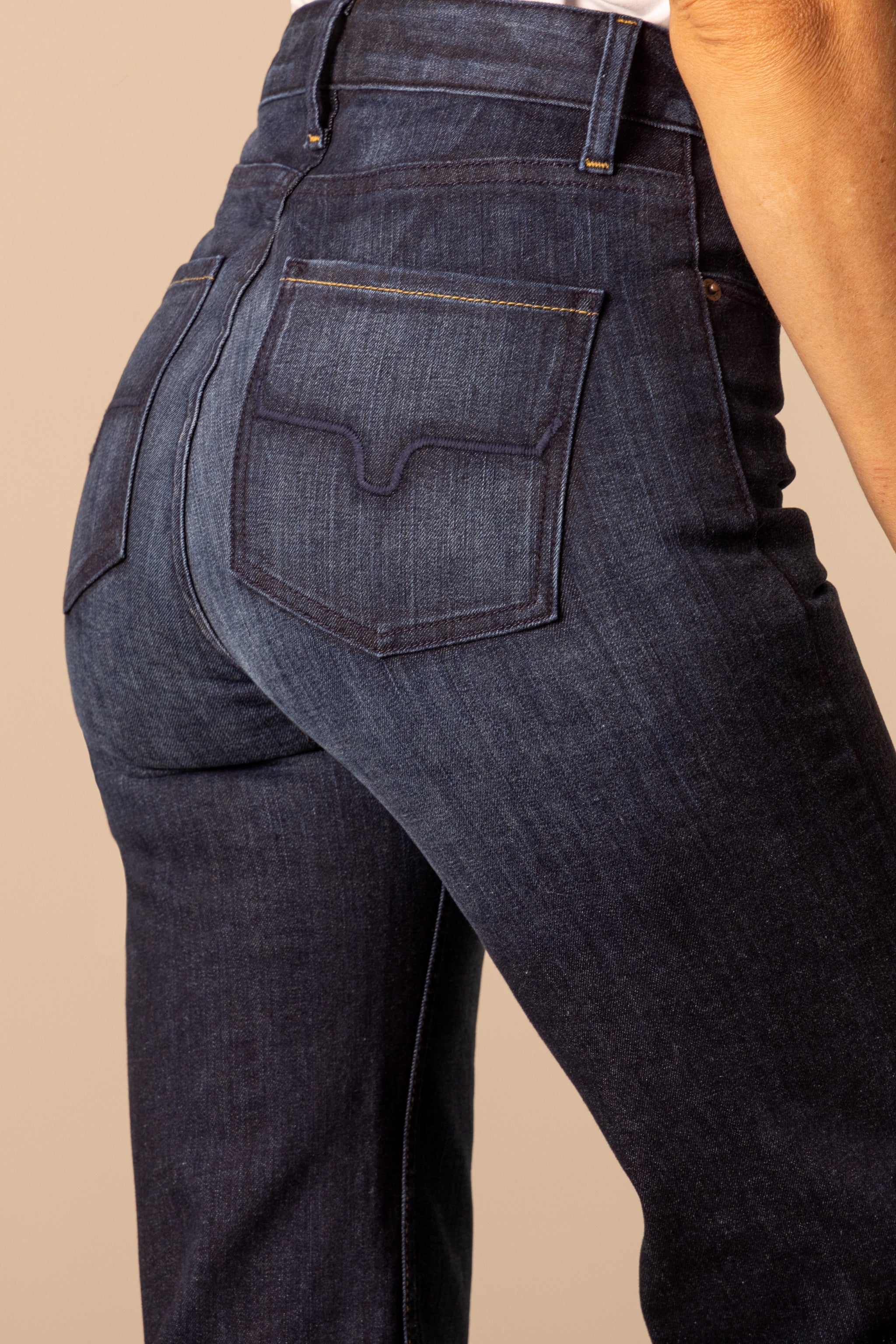 OLIVIA MØRK VASK | TRENDY SLIMFIT DENIM JEANS MED HØY MIJE