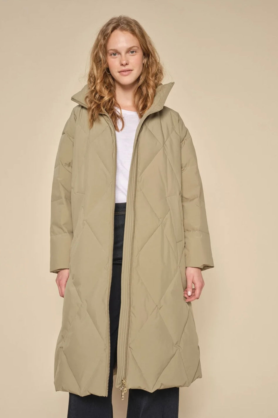 Ahla Long Down Jacket | Mermaid | Jakke fra Mos Mosh