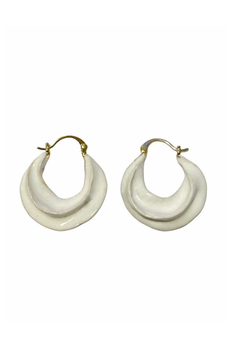 Afrika Enamel Earring | White | Øreringe fra Pico