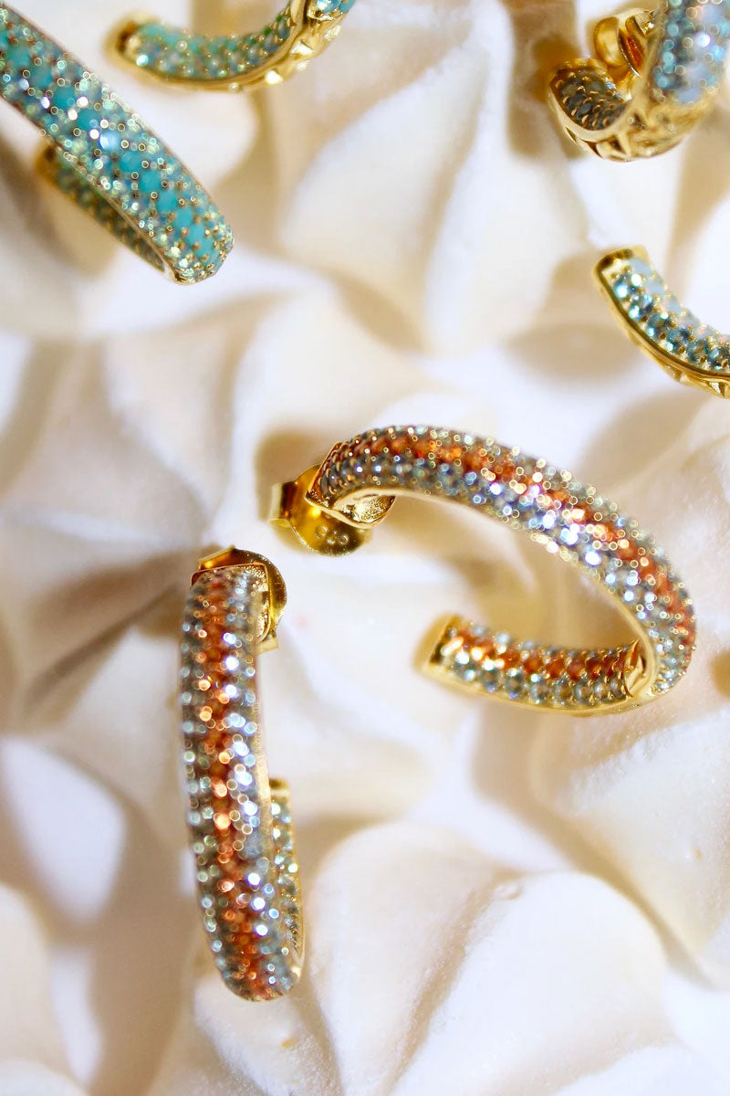 Aimee Crystal | Guld / Orange | Hoops med orange sten fra Pico