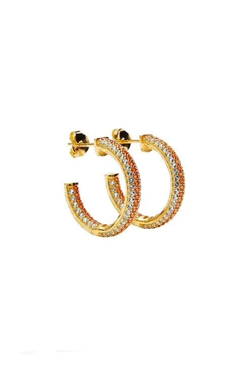 Aimee Crystal | Guld / Orange | Hoops med orange sten fra Pico