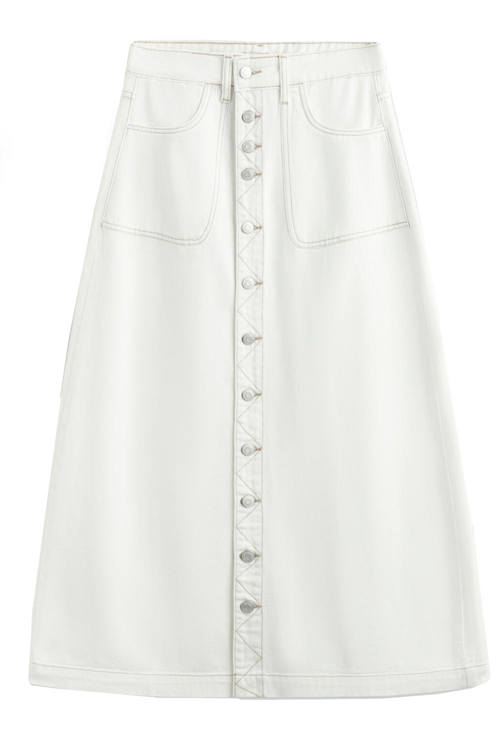 Adele Button Skirt | Hvid | Nederdel fra Statebird
