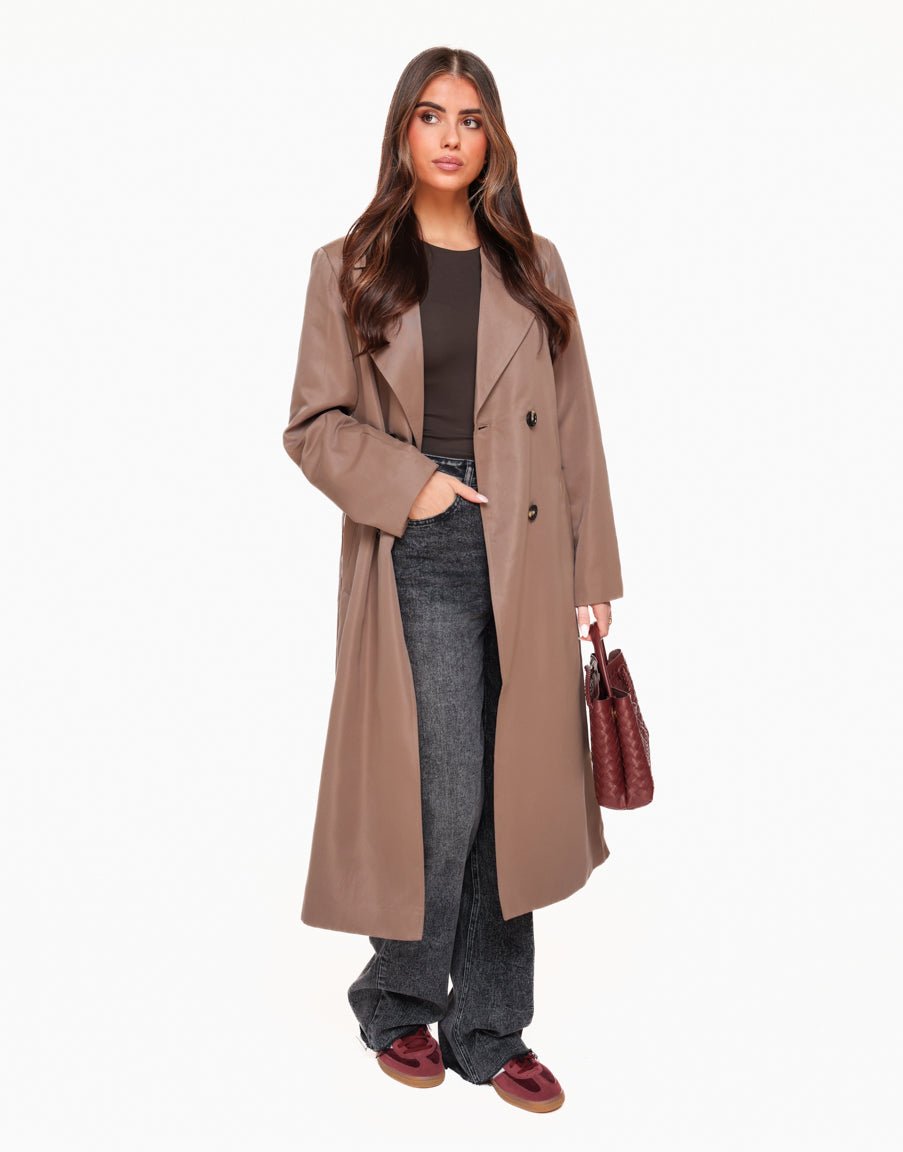 Taupe Lang Trenchcoat
