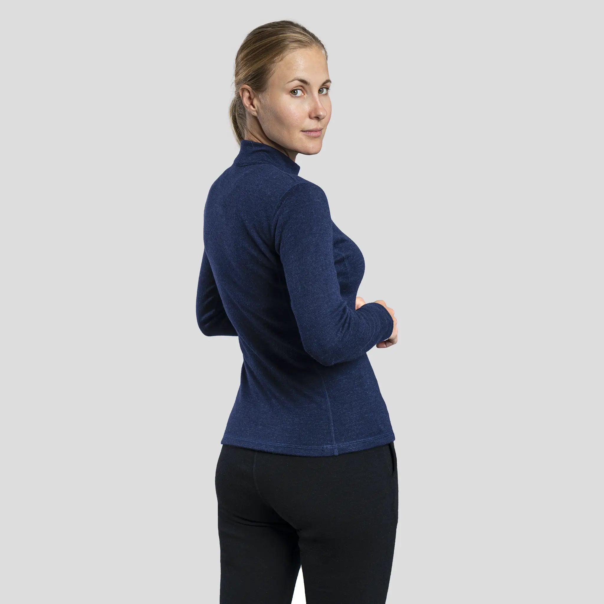 Dame Alpakkaundertrøye i Ull: 300 Lightweight Half-Zip