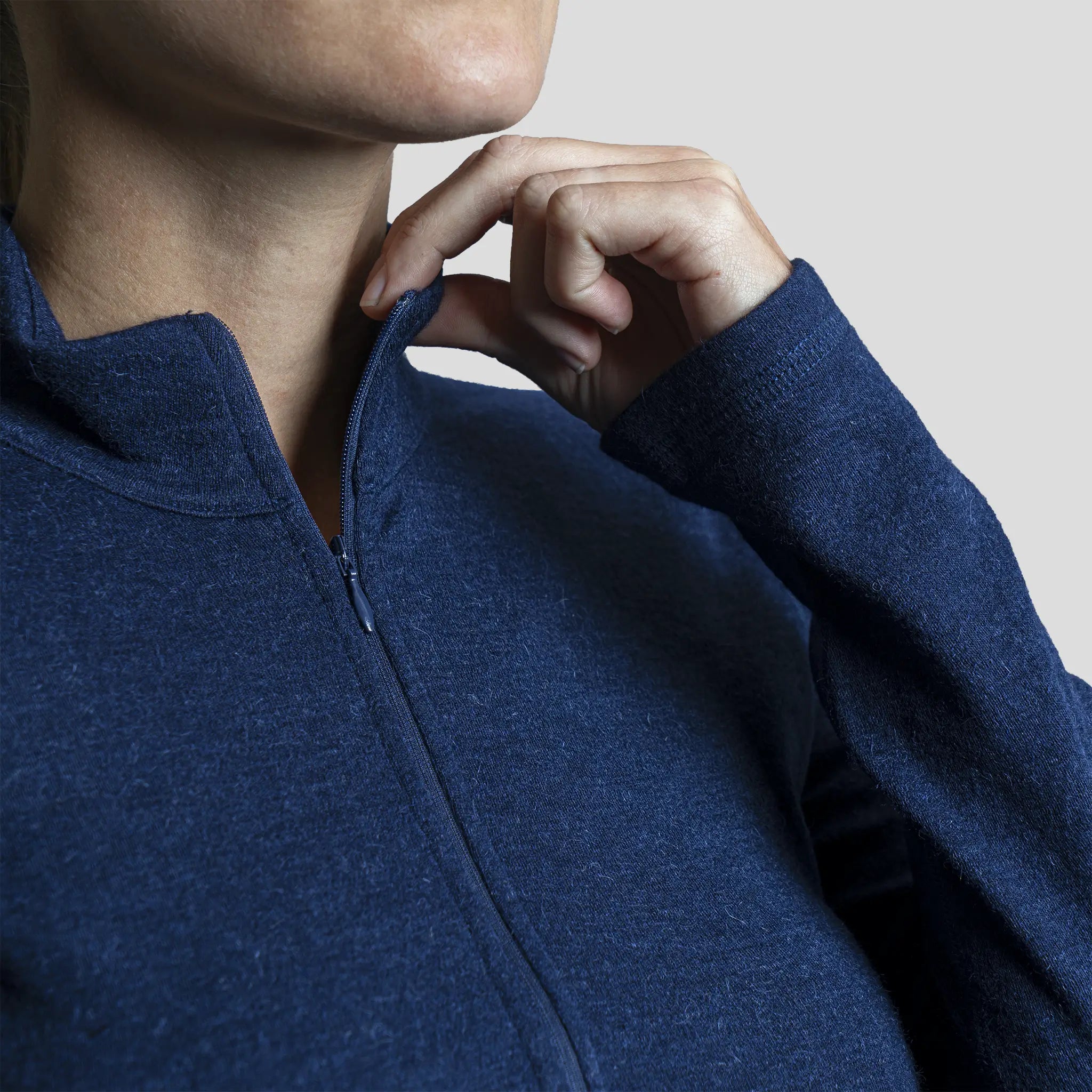 Dame Alpakkaundertrøye i Ull: 300 Lightweight Half-Zip