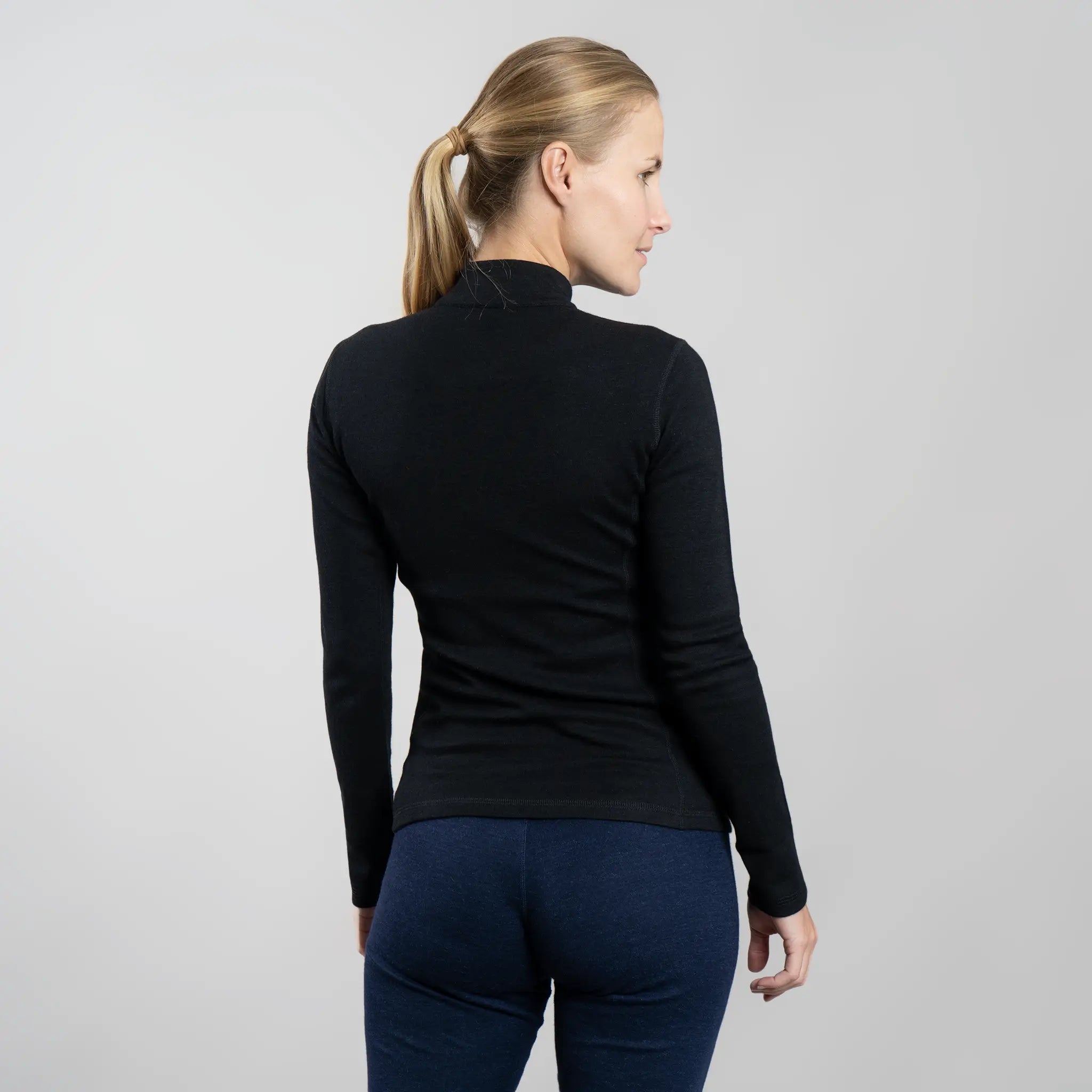 Dame Alpakkaundertrøye i Ull: 300 Lightweight Half-Zip