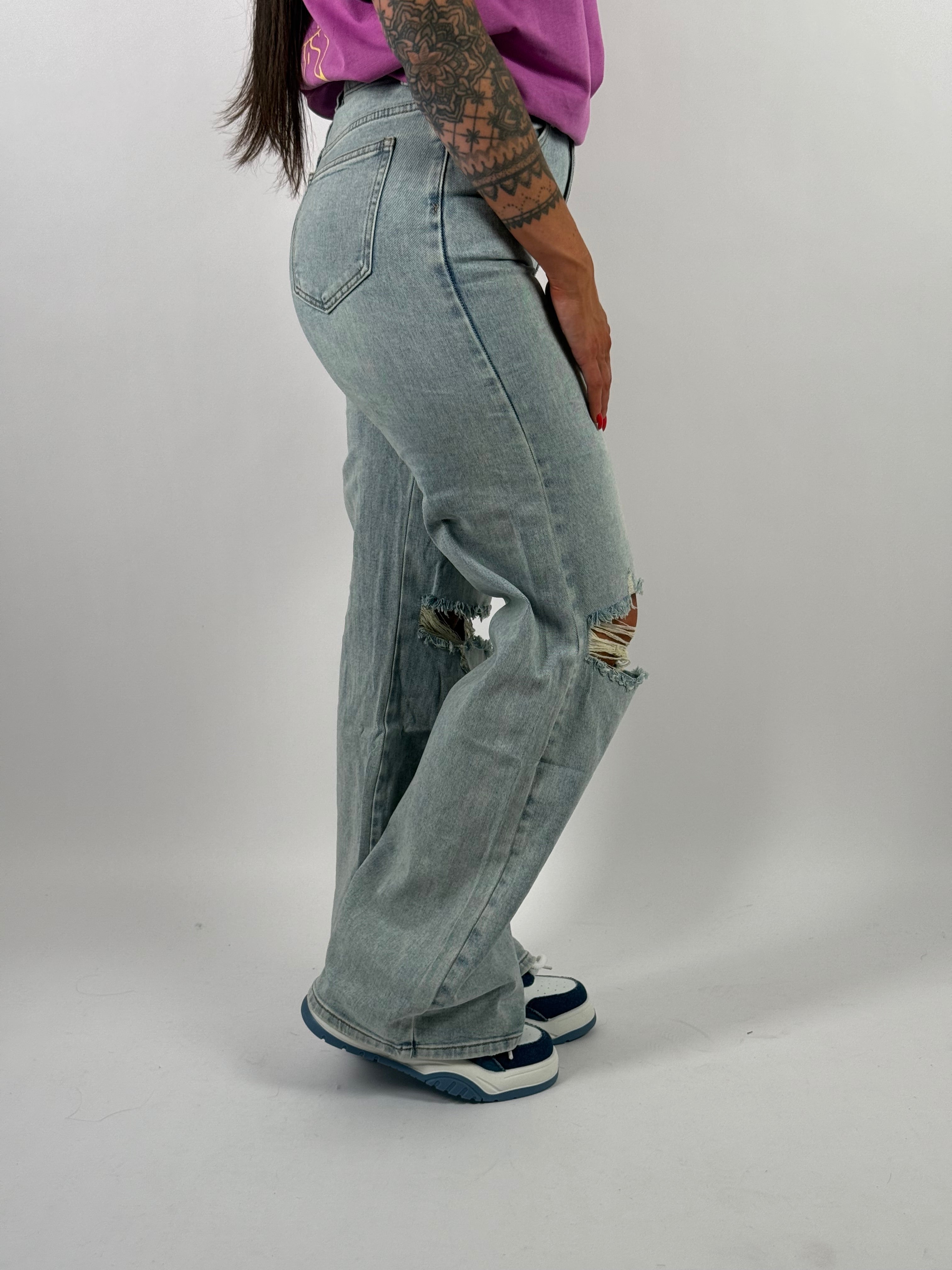 JEANS – VIDE BEN – BLÅ | TRENDY HØY LIV BAGGY DENIM