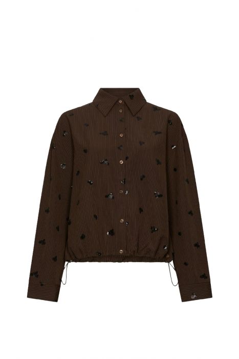Nukus Iris blouse – broderi | hvit dameskjorte