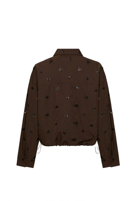 Nukus Iris blouse – broderi | hvit dameskjorte