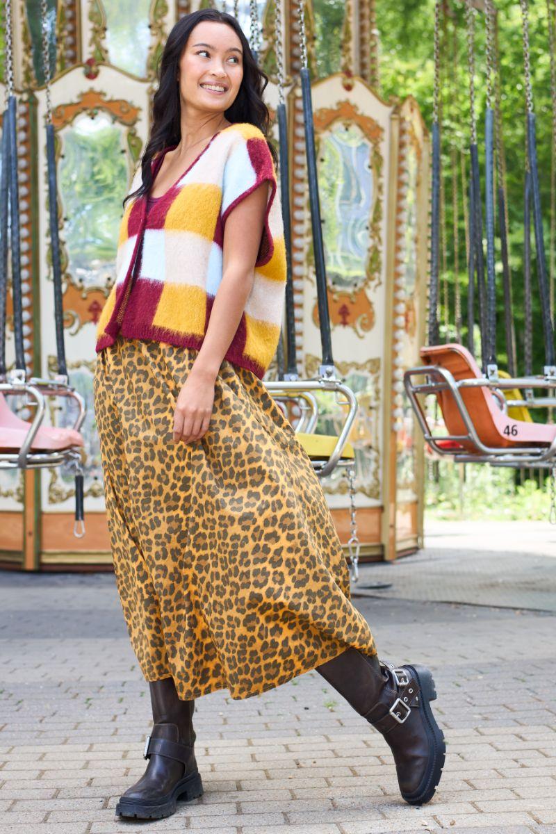 Abbie Skirt | Mustard Leo | Nederdel fra Black Colour