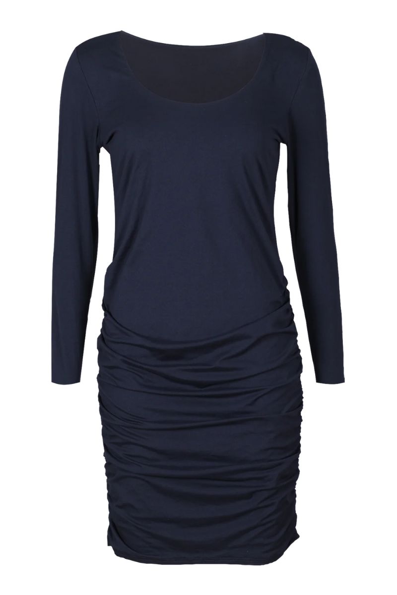 Alma Ls Turn Dress | Dusty Navy | Kjole fra Liberté