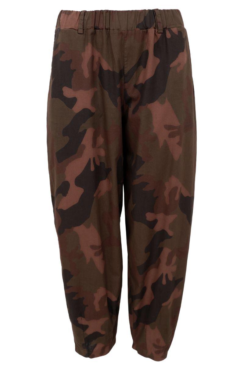 Abbie Barrel Pant | Brown Camou | Bukser fra Black Colour