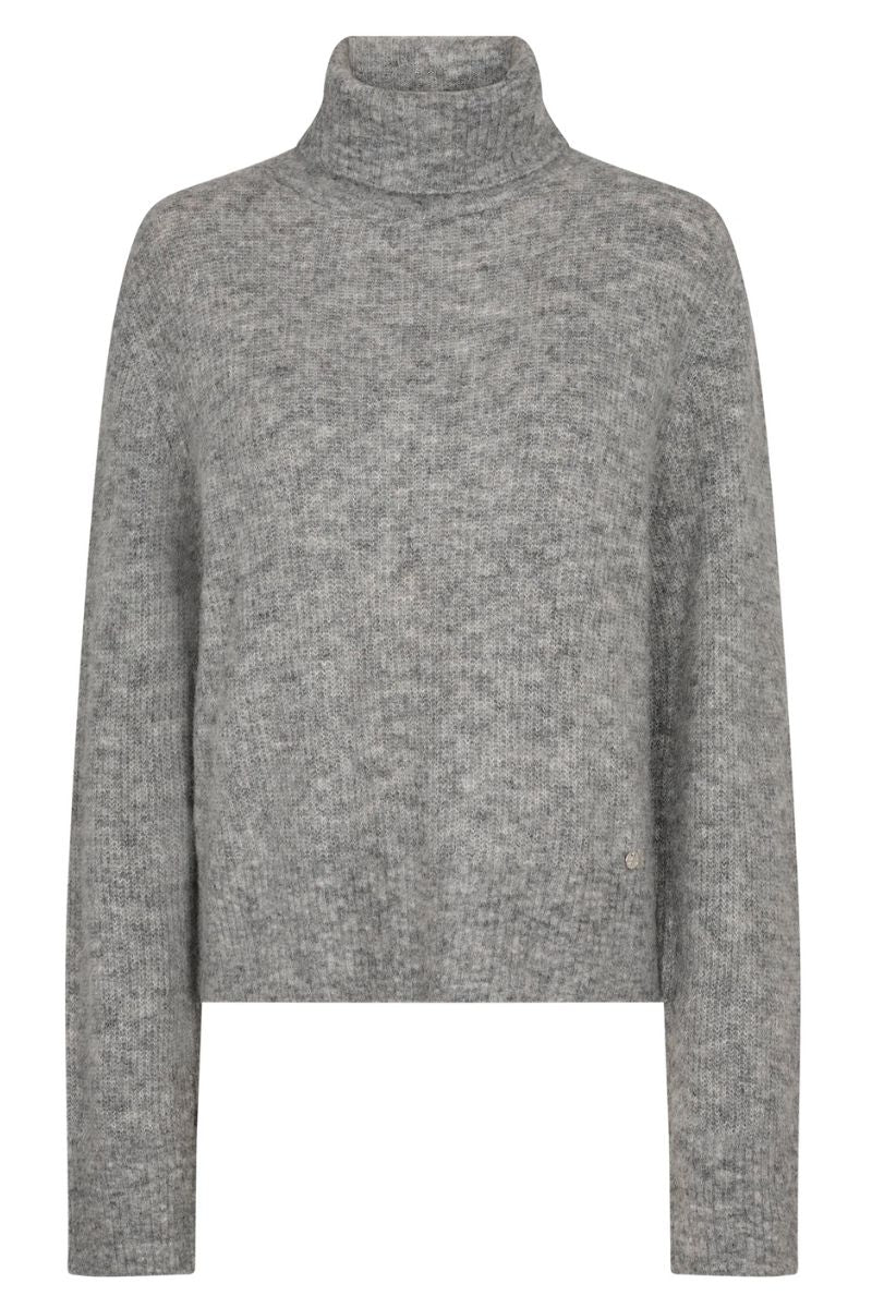 Aidy Thora Rollneck Knit | Grey Melange | Strik fra Mos Mosh