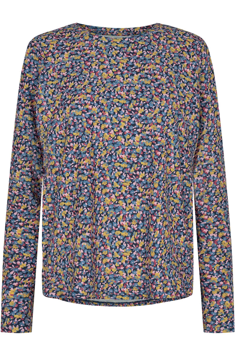 Alma LS Straight T-Shirt | Honey Gold Flower | Bluse fra Liberté