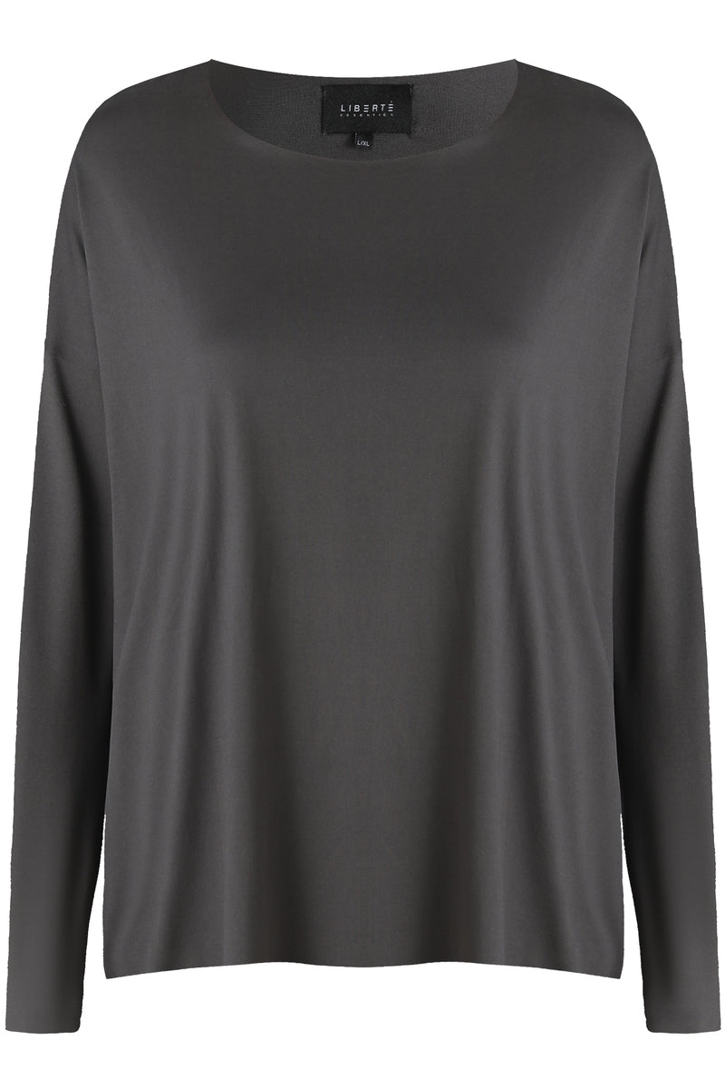 Alma Ls Top | Dark Grey | Bluse fra Liberté
