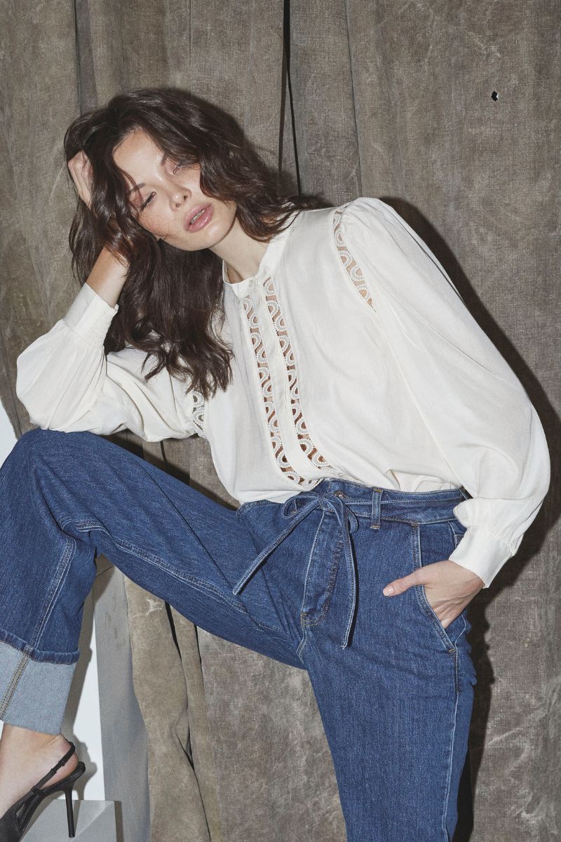 Aila Lace Shirt 35867 | Off white | Bluse fra Co'couture